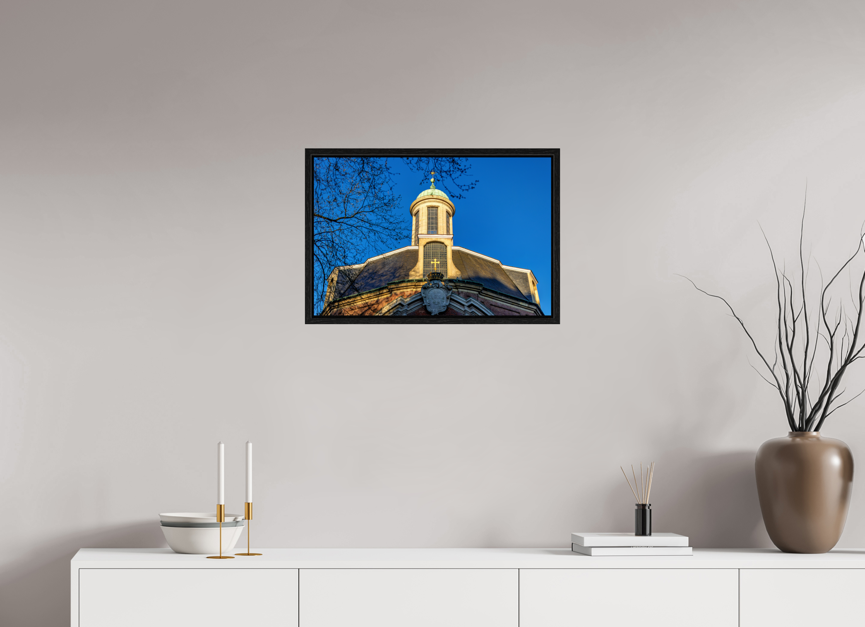 60 x 40 cm, Floater Frame Clemeskirche