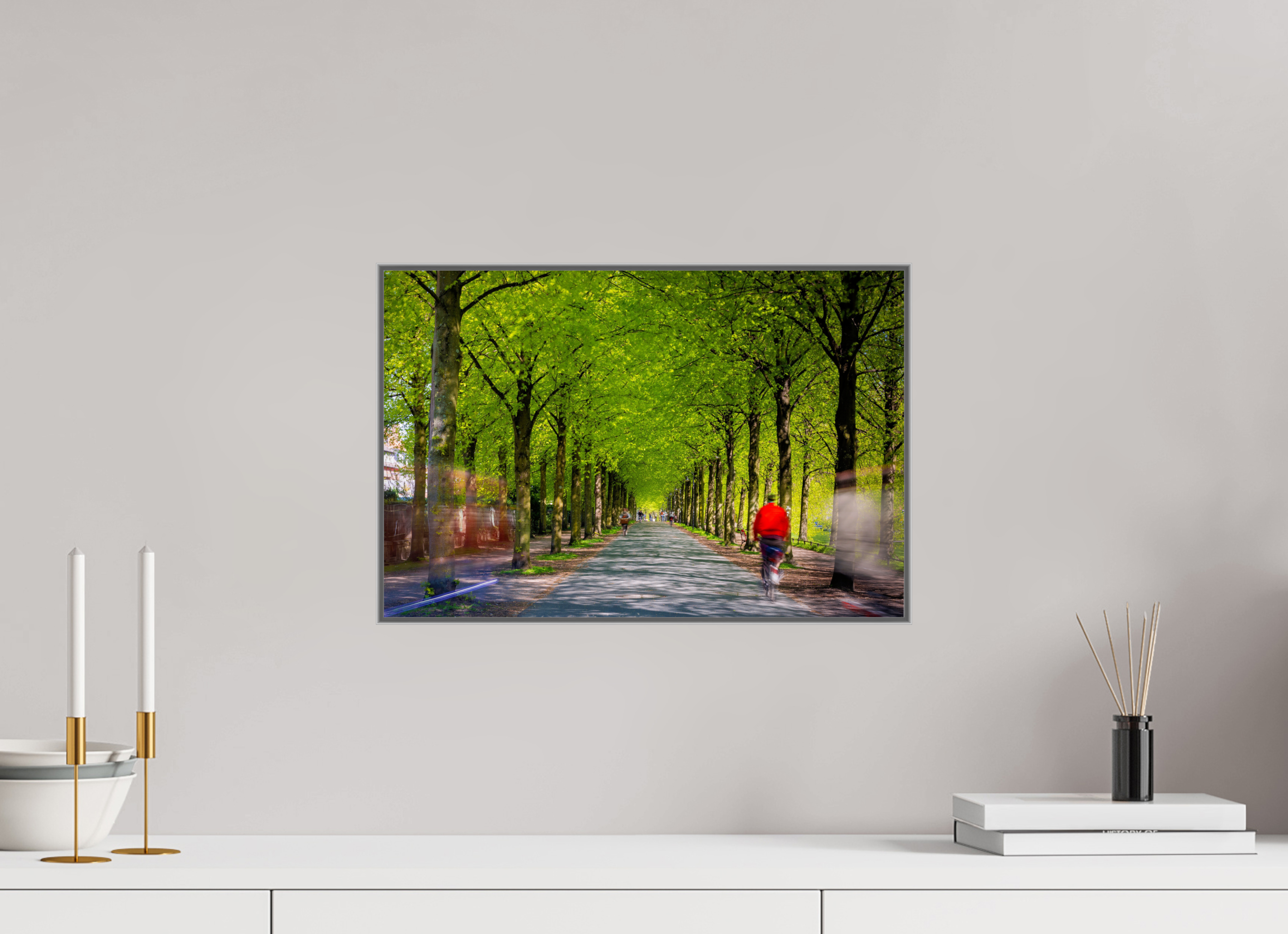 45 x 30 cm, Alurahmen 25mm Belebte Promenade