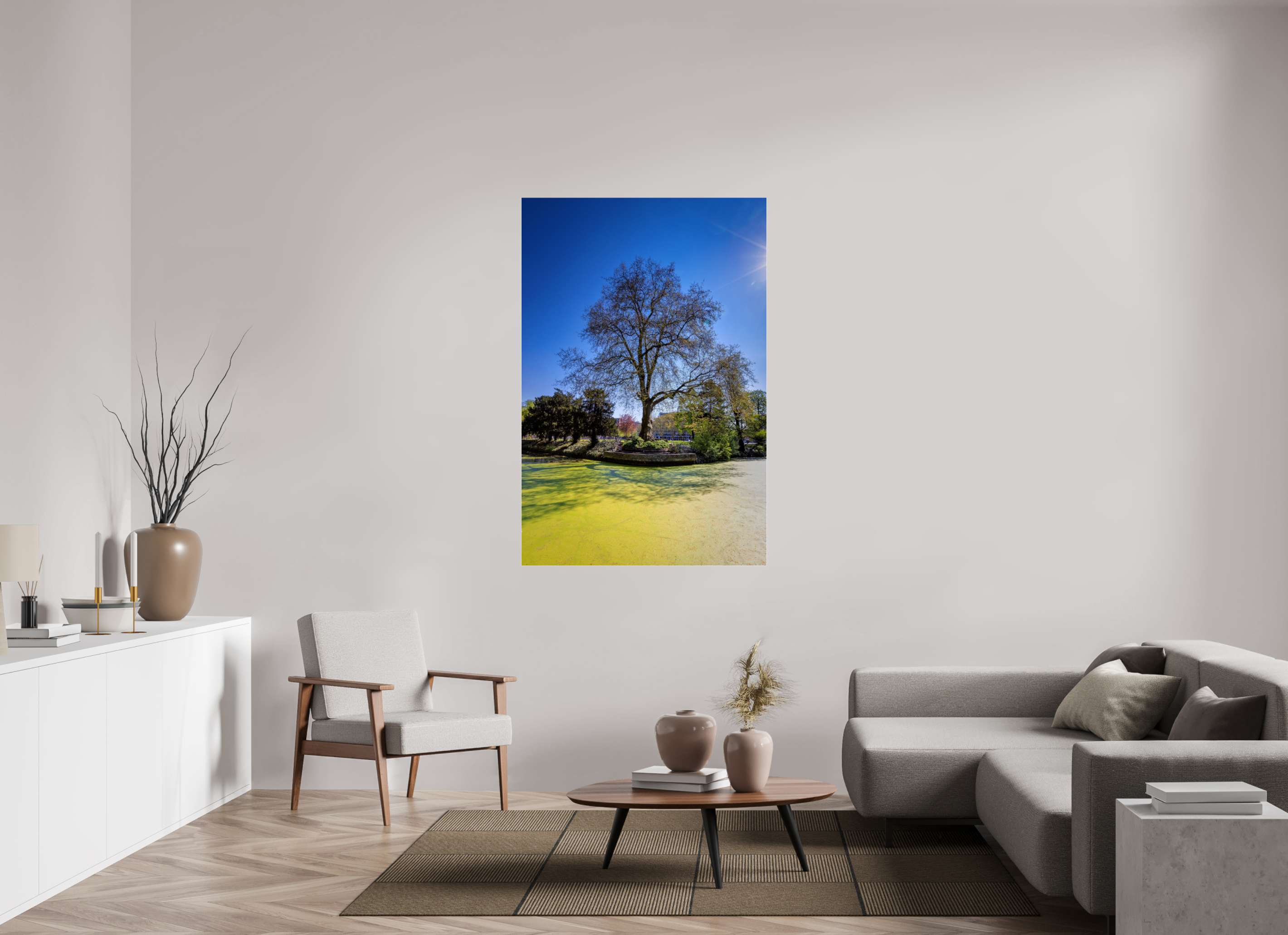 100 x 150 cm, Photo Print Under Acrylic Glass Baum Enegelenschanze