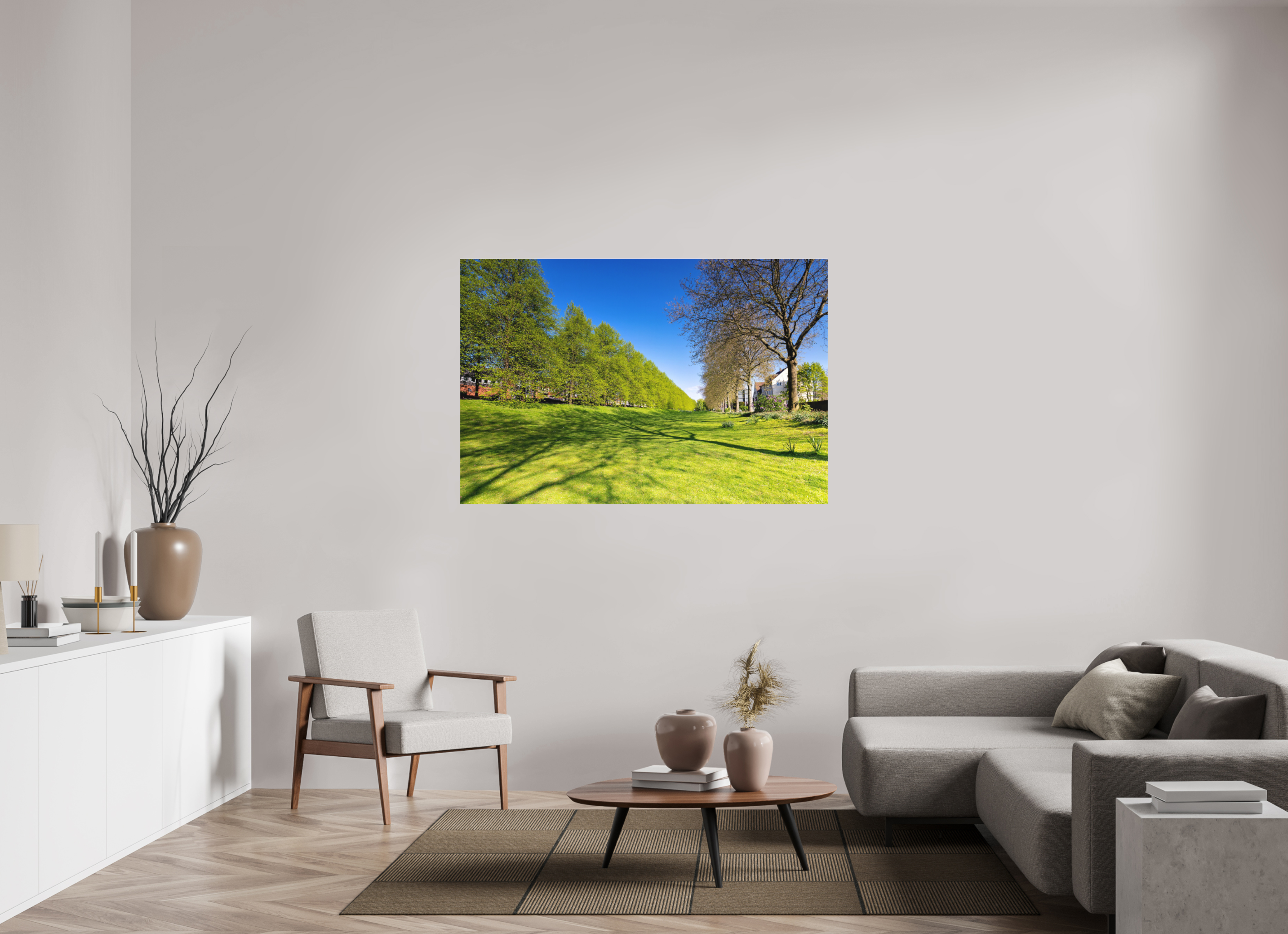 150 x 100 cm, Acrylglas Fine Art Pigmentdruck Graben neben der Promenade