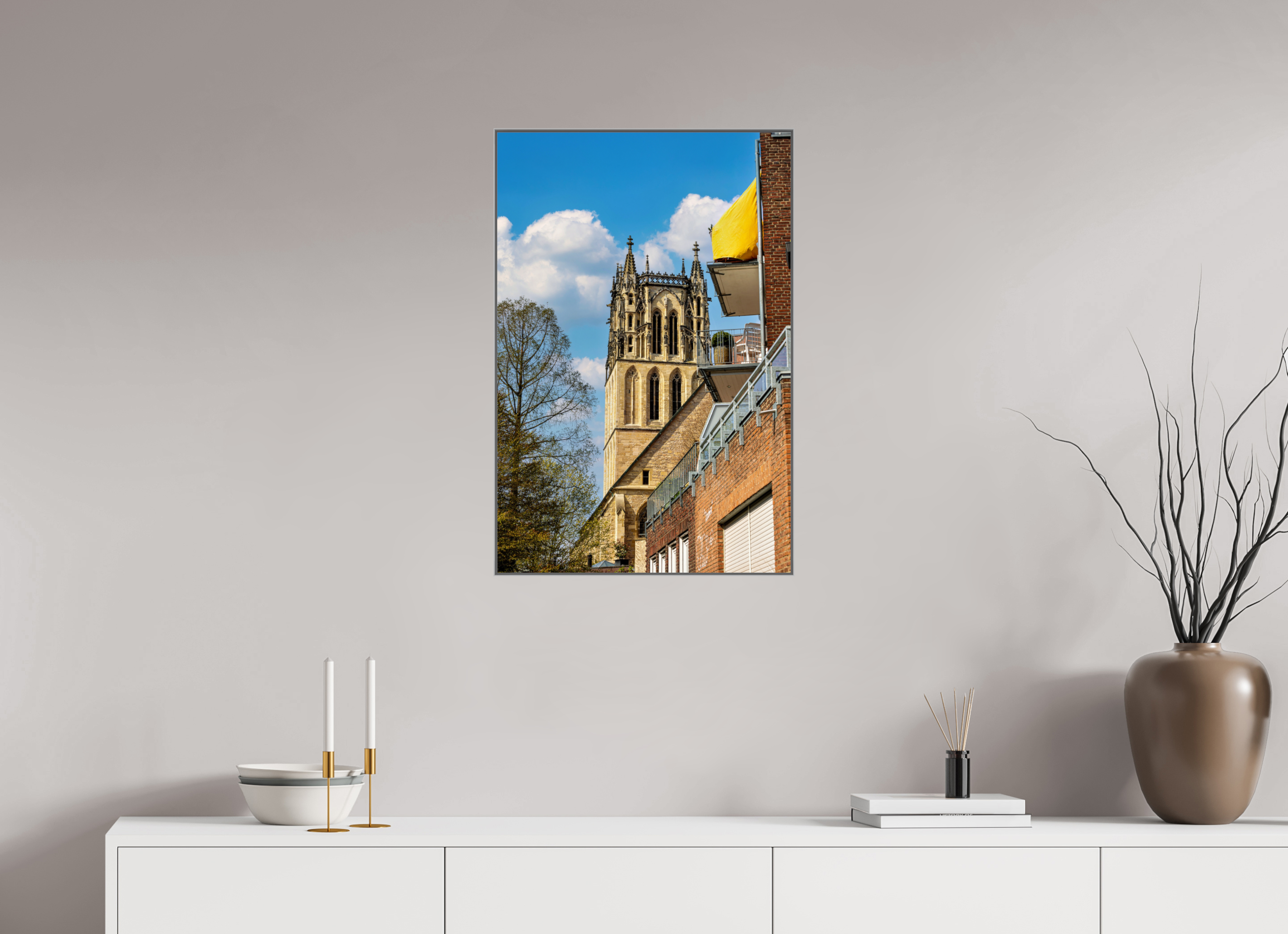 50 x 75 cm, Alurahmen 25mm Überwasserkirche - im Hochformat