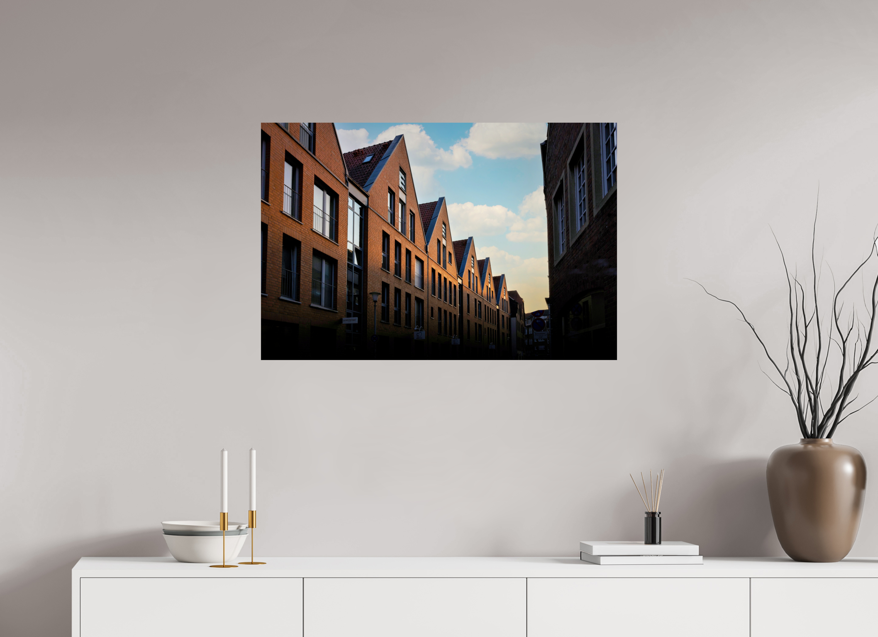 90 x 60 cm, Baryta - Fine Art Die Giebel der Hörster Str