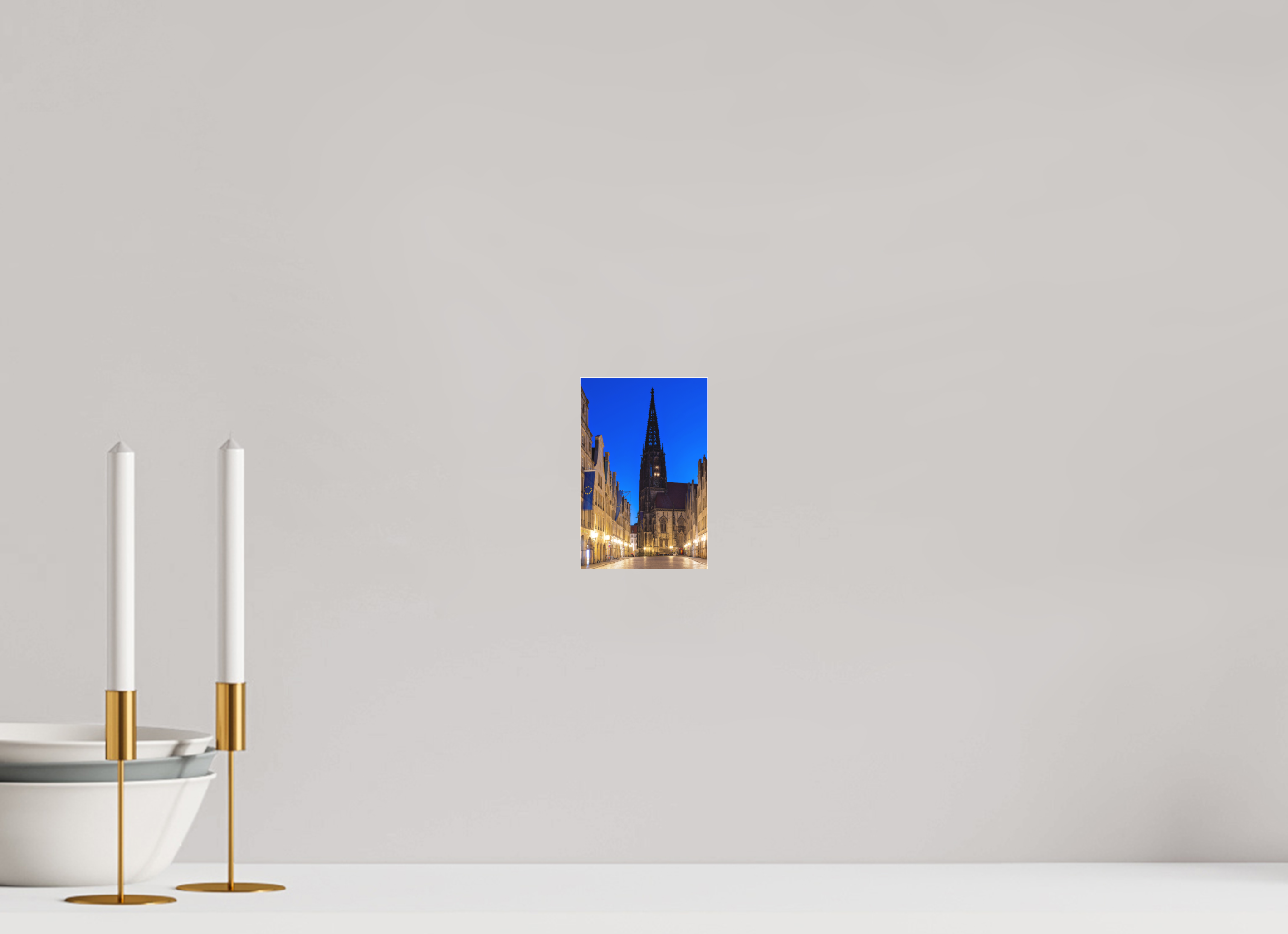 10 x 15 cm, Acrylglas Fine Art Pigmentdruck Lamberti bei Nacht + Prinzipal