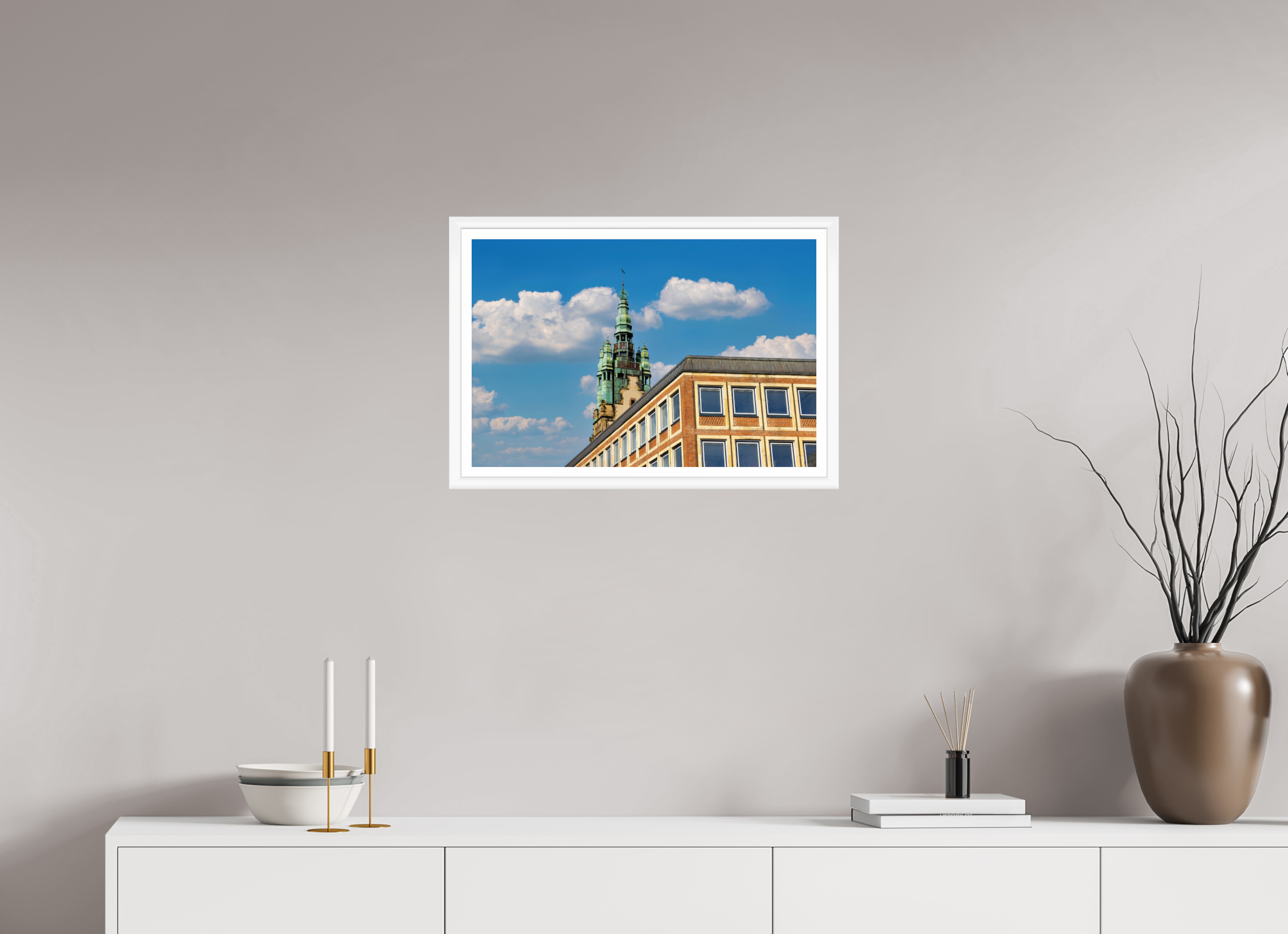 60 x 40 cm, Bern weiß und Rand Stadthaustrum - Stadthaus
