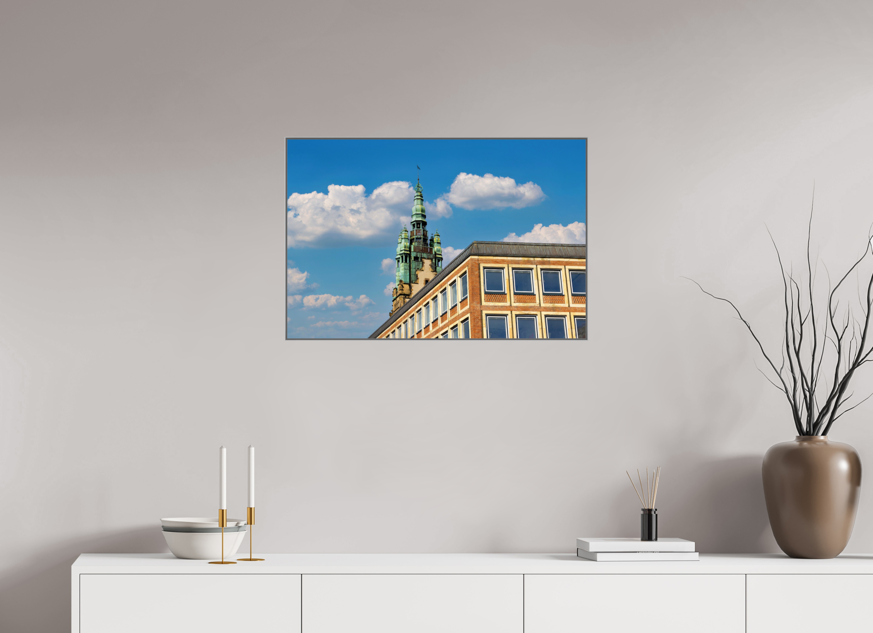 75 x 50 cm, Alurahmen 25mm Stadthaustrum - Stadthaus