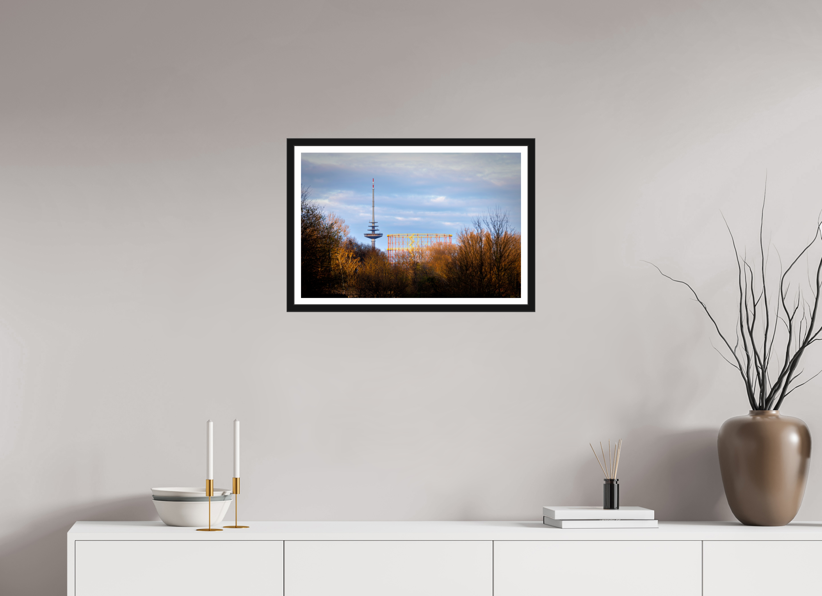 60 x 40 cm, Bern und Rand Fernsehturm und Gasometer
