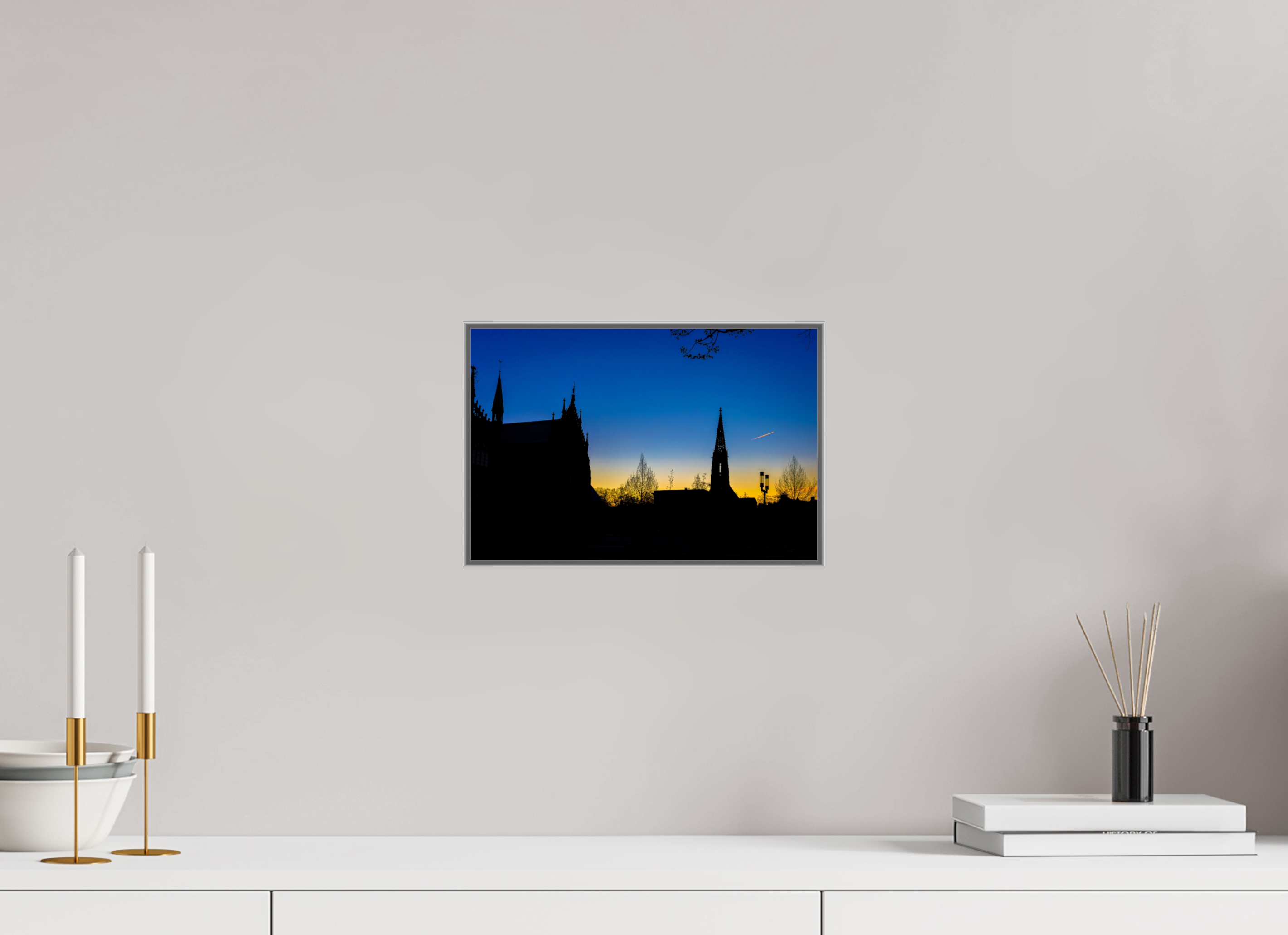 30 x 20 cm, Alurahmen 25mm Lamberti - Dom bei Sonnenaufgang