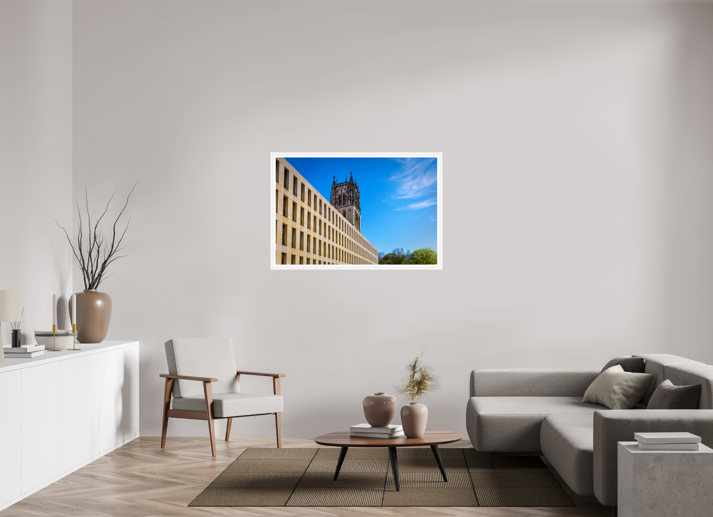 120 x 80 cm, Bern weiß und Rand Überwasserkirche / Bibliothek