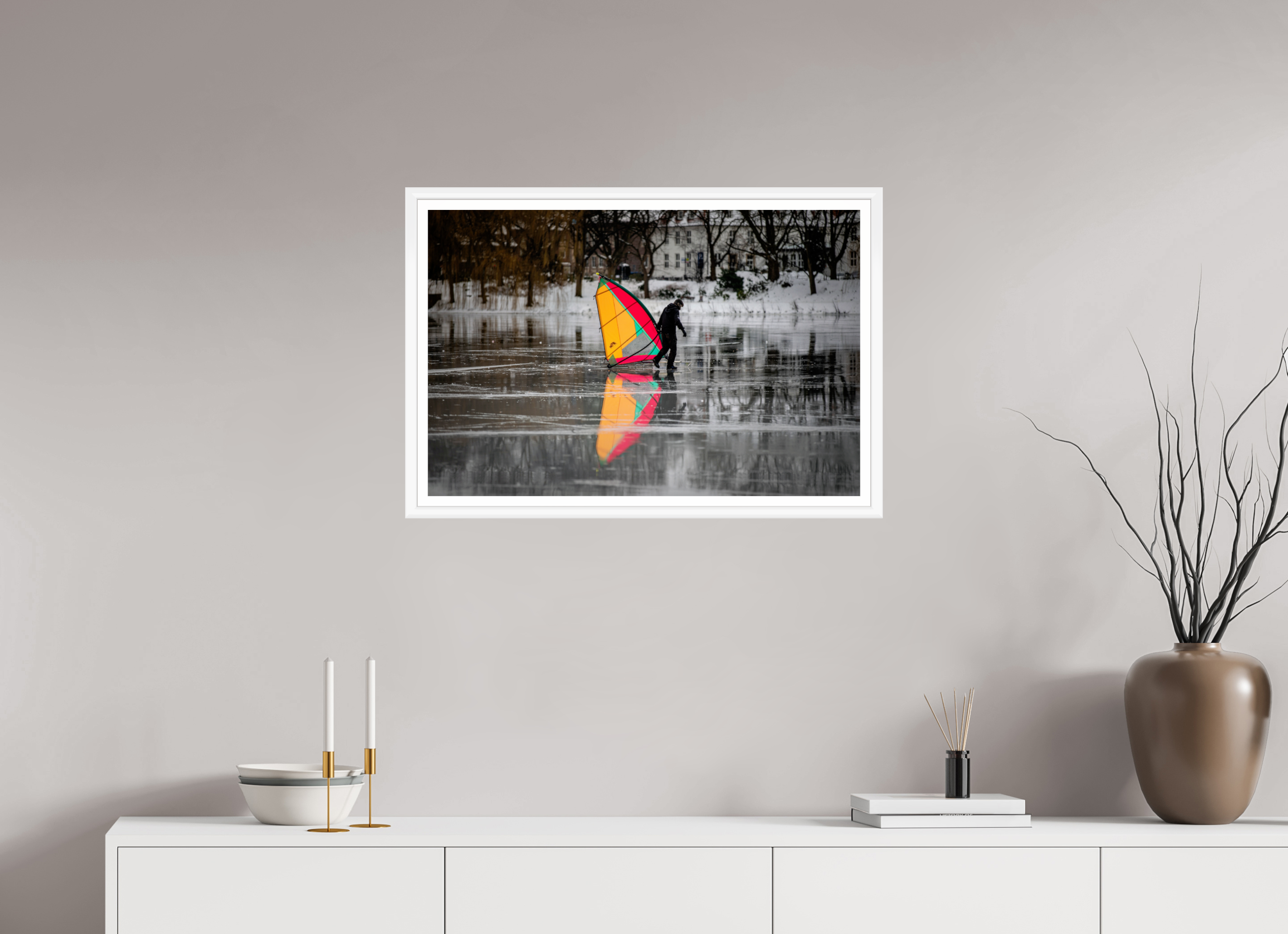 75 x 50 cm, Bern weiß und Rand Der Eissegler