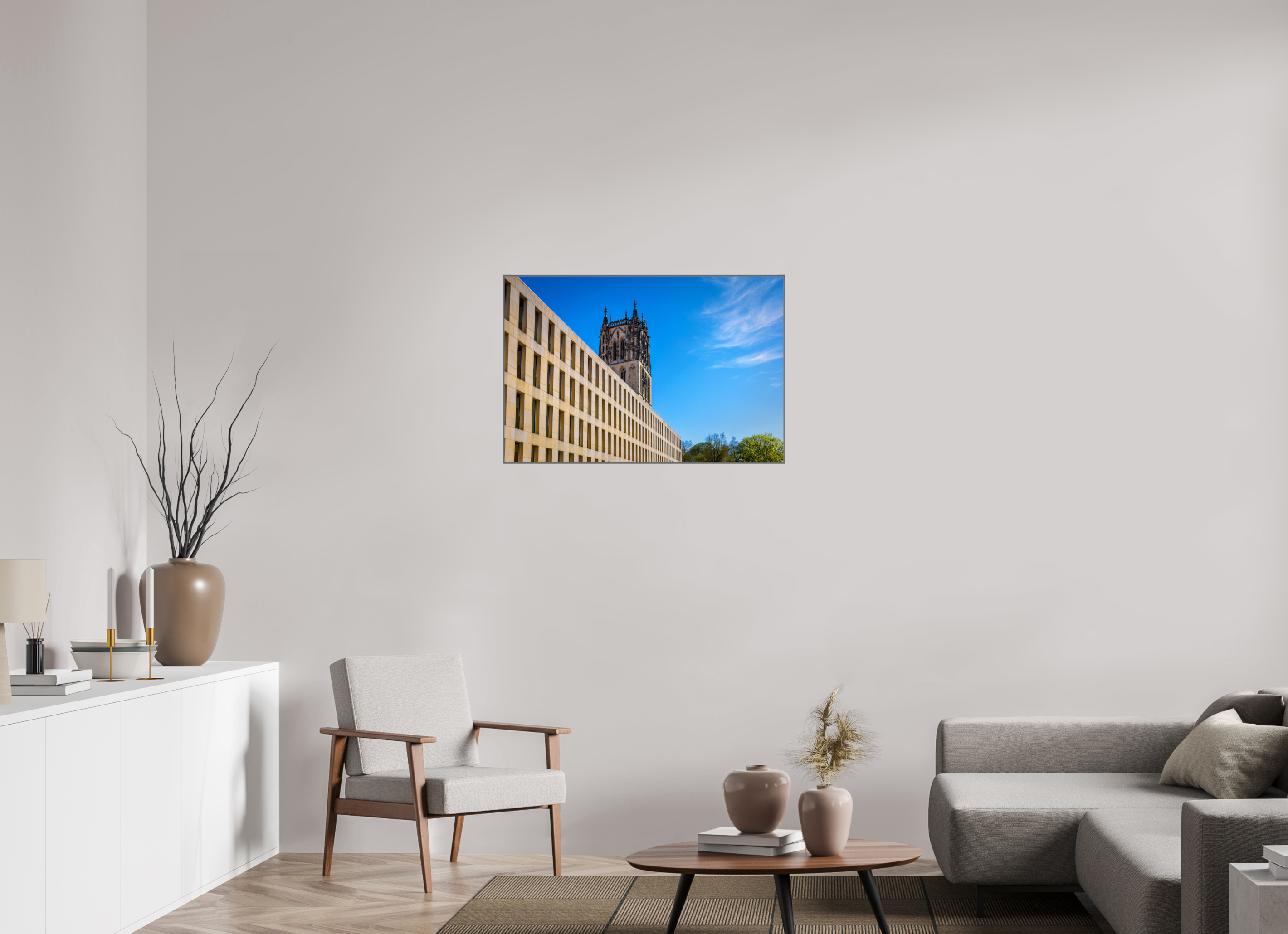 90 x 60 cm, Alurahmen 25mm Überwasserkirche / Bibliothek