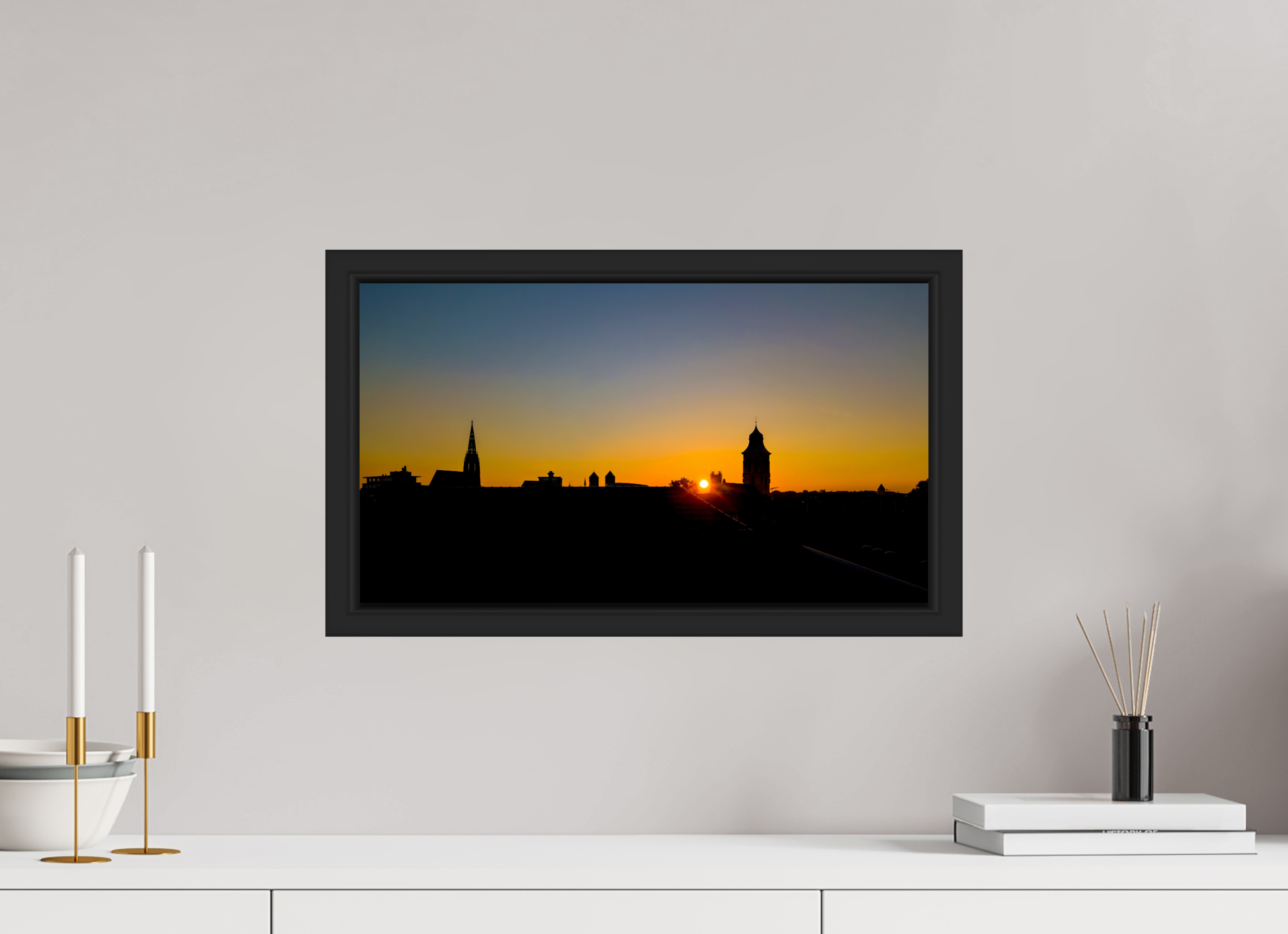 48 x 27 cm, Tokyo 20mm Schattenfuge 4mm Skyline / Sonnenuntergang