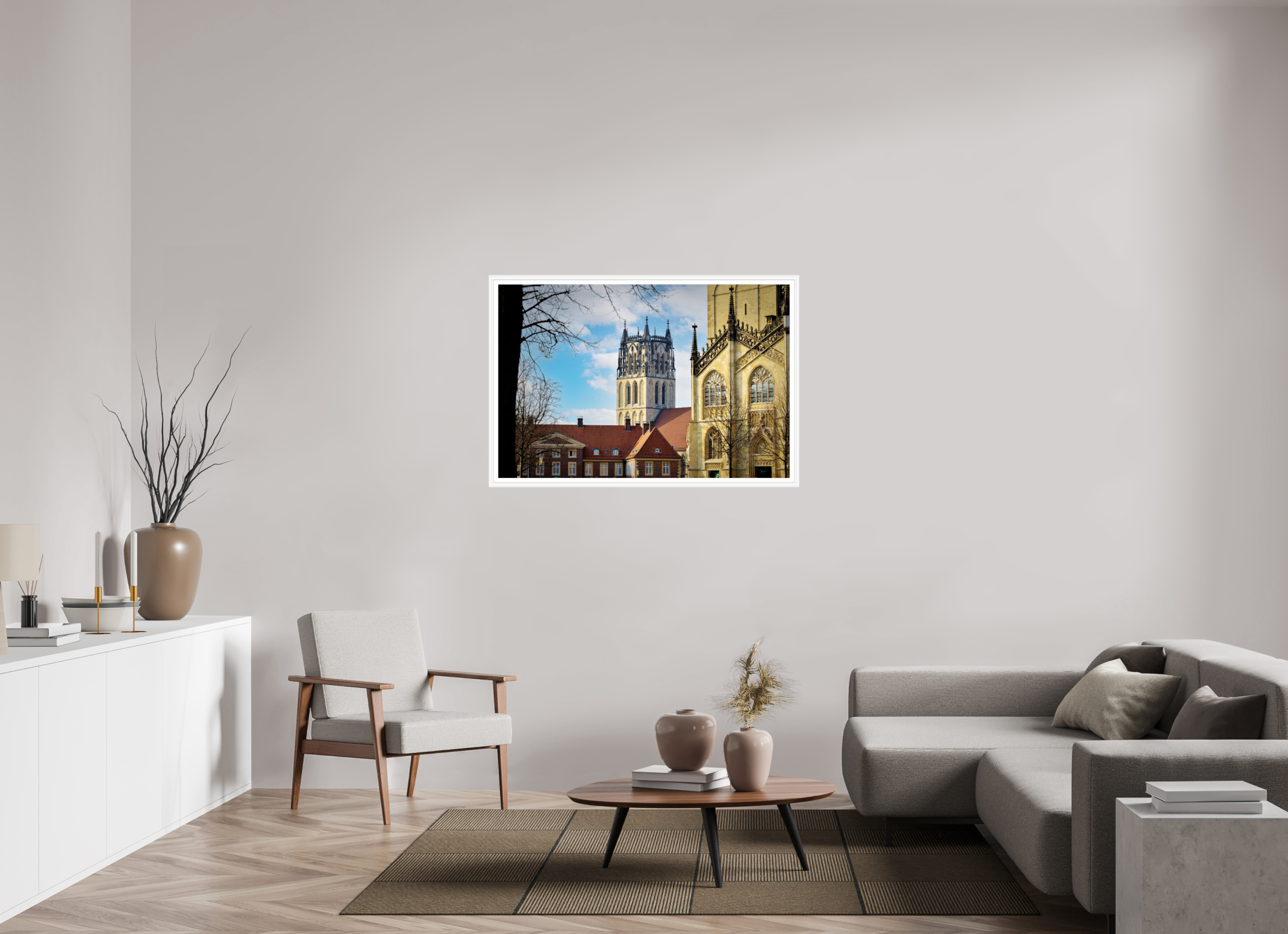 120 x 80 cm, Bern weiß und Rand Überwasserkirche mit Dom