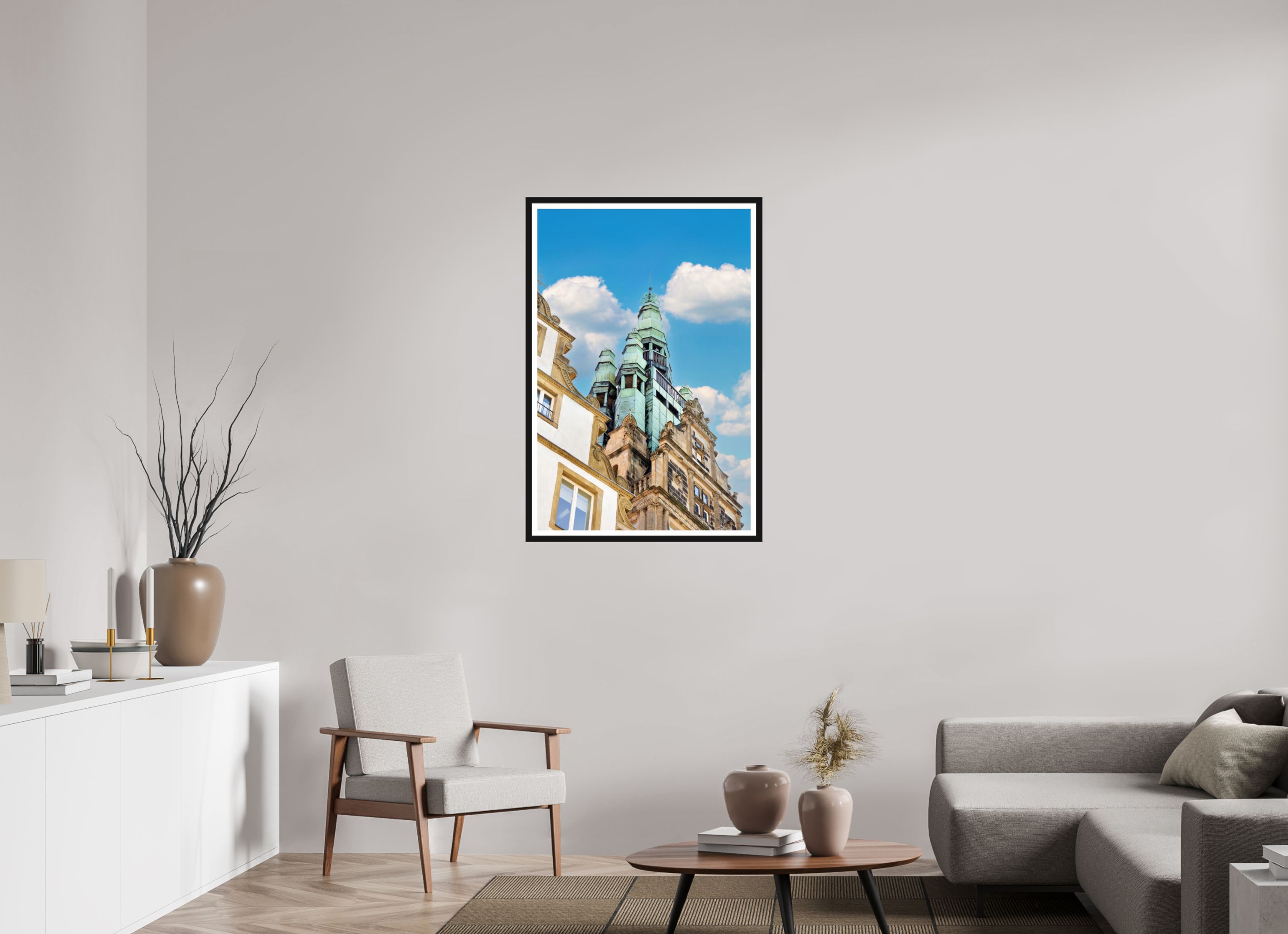 70 x 105 cm, Bern und Rand Der Stadthausturm im Hochformat