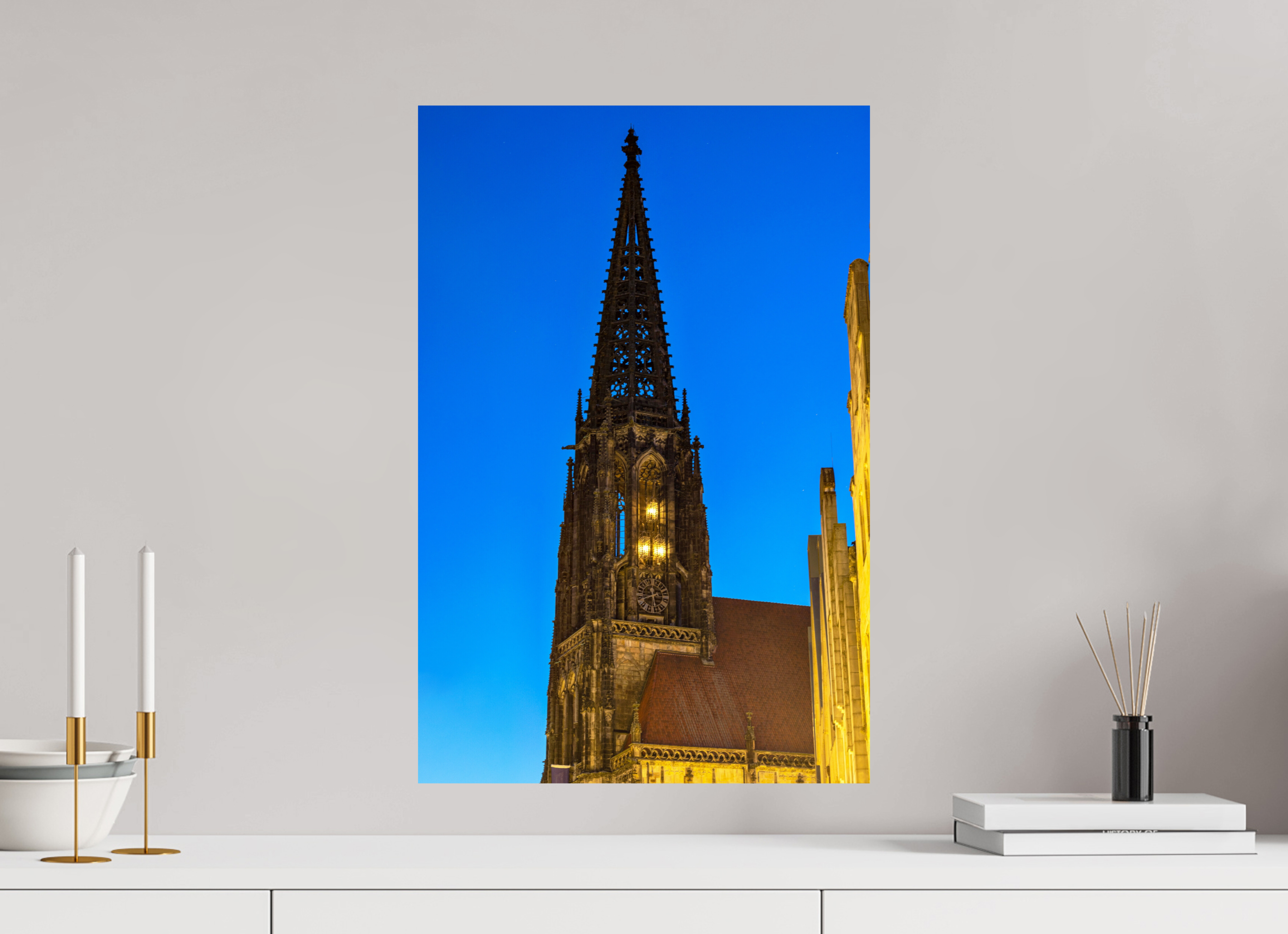40 x 60 cm, Photo Print On Fuji Crystal DP II Lambertikirche bei Nacht