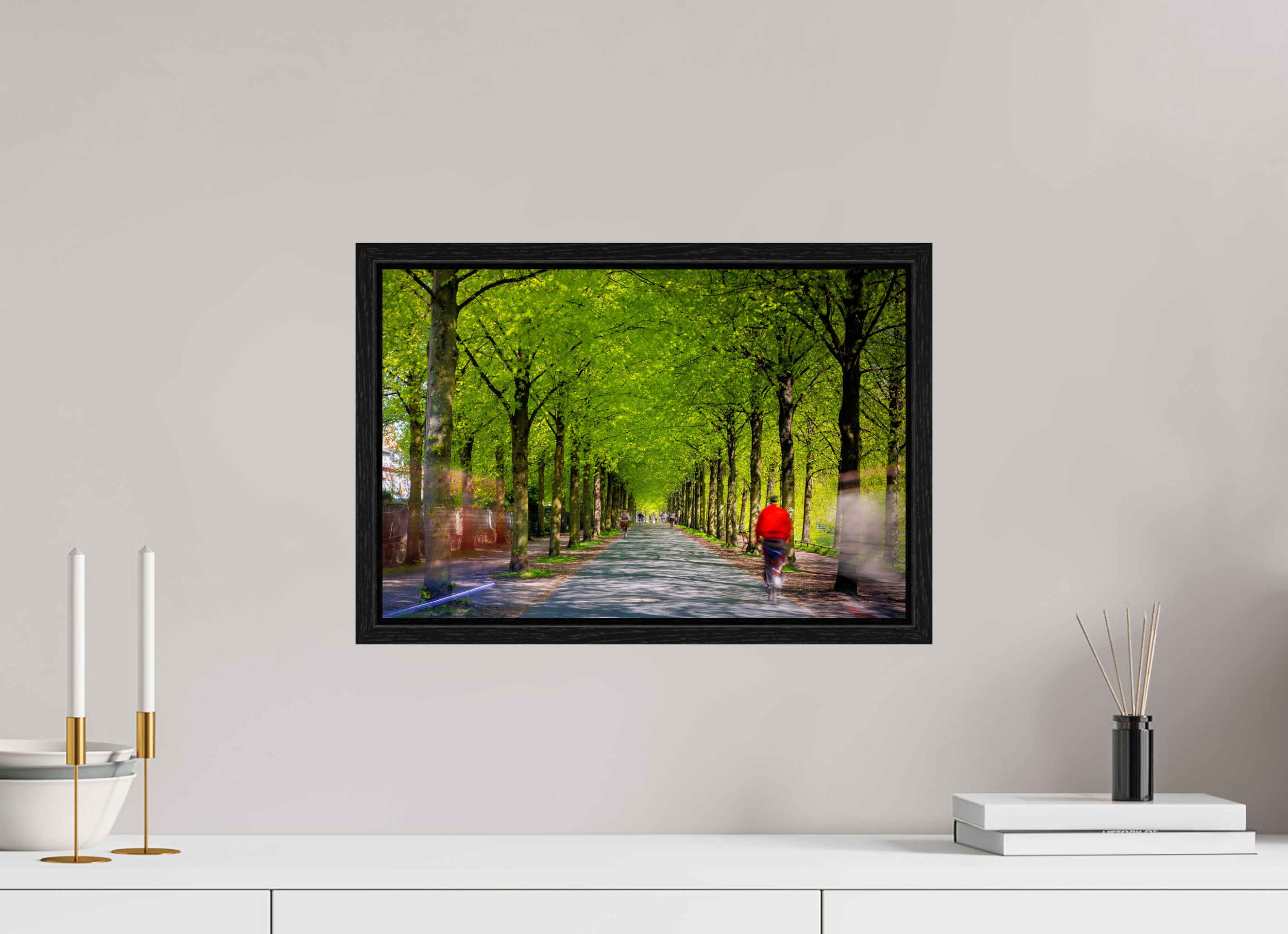 45 x 30 cm, Floater Frame Belebte Promenade