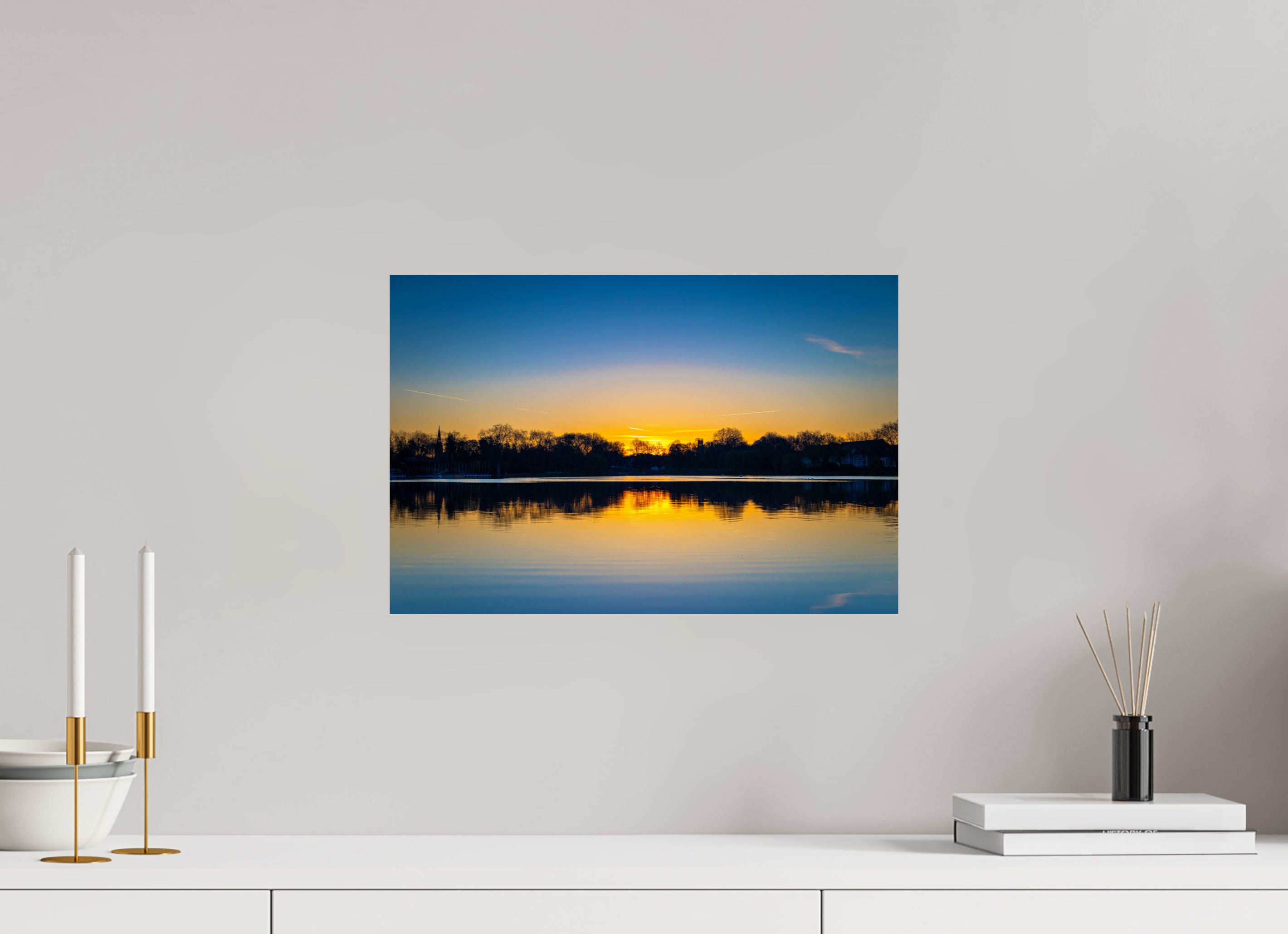 45 x 30 cm, Photo Print On Fuji Crystal DP II Der Aasee bei Sonnenaufgang