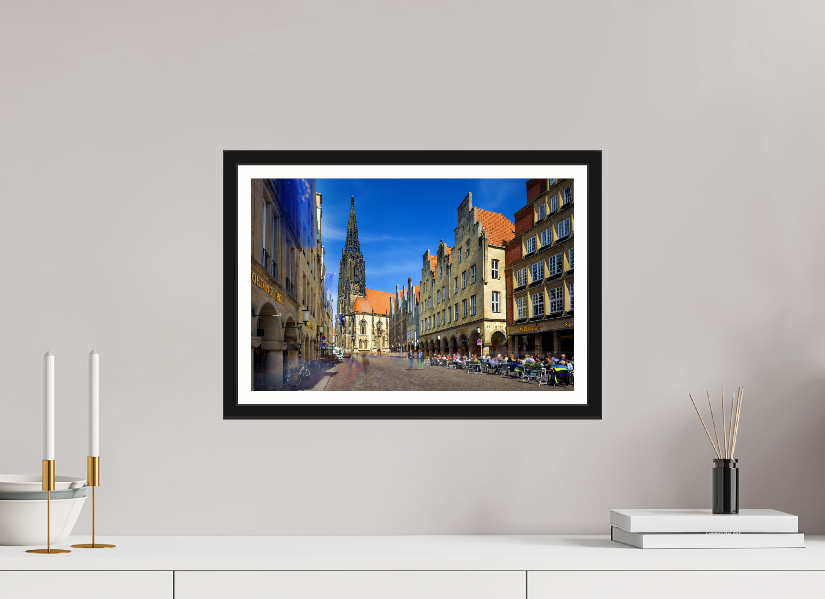 45 x 30 cm, Bern und Rand Lambertikirche - Prinzipalmarkt