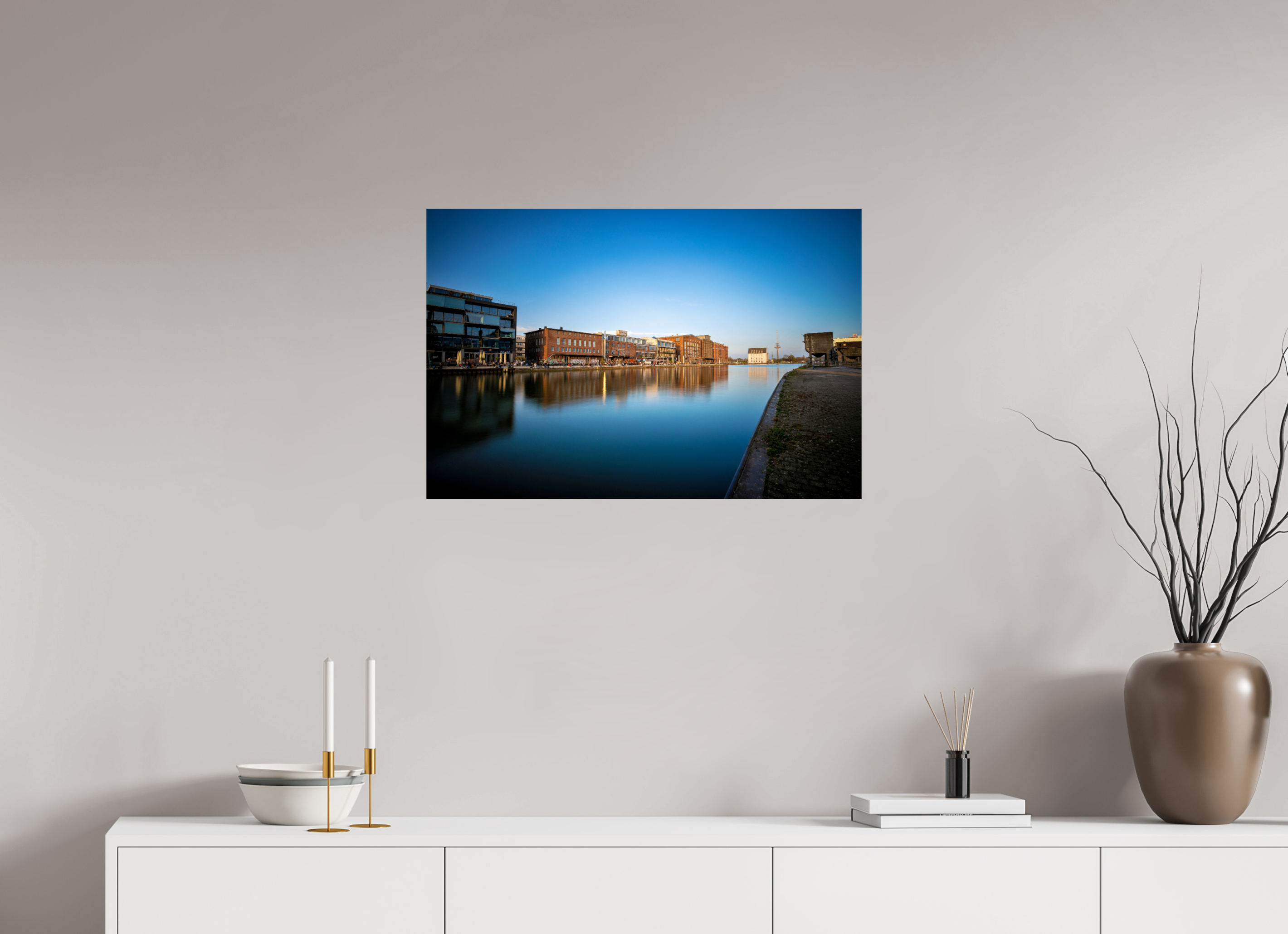 75 x 50 cm, Baryta - Fine Art Der Hafen im Überblick