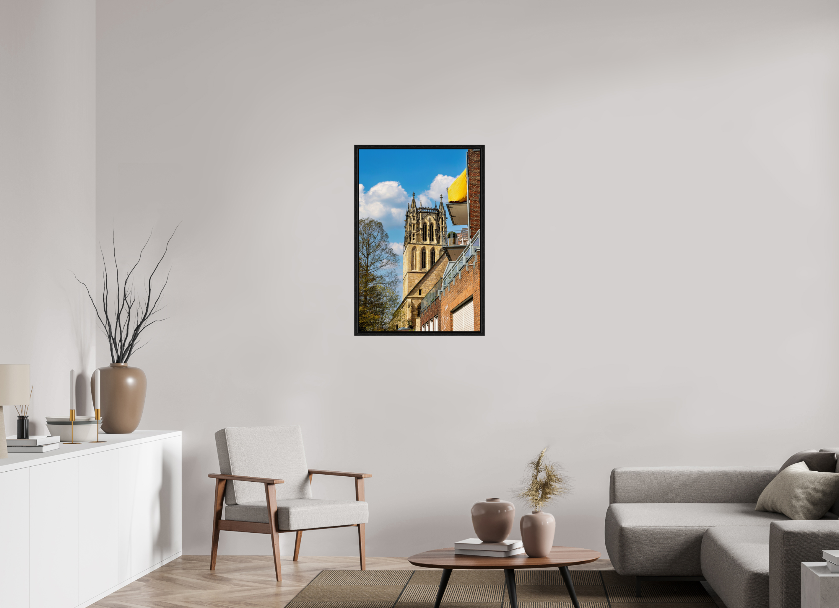 60 x 90 cm, Floater Frame Überwasserkirche - im Hochformat