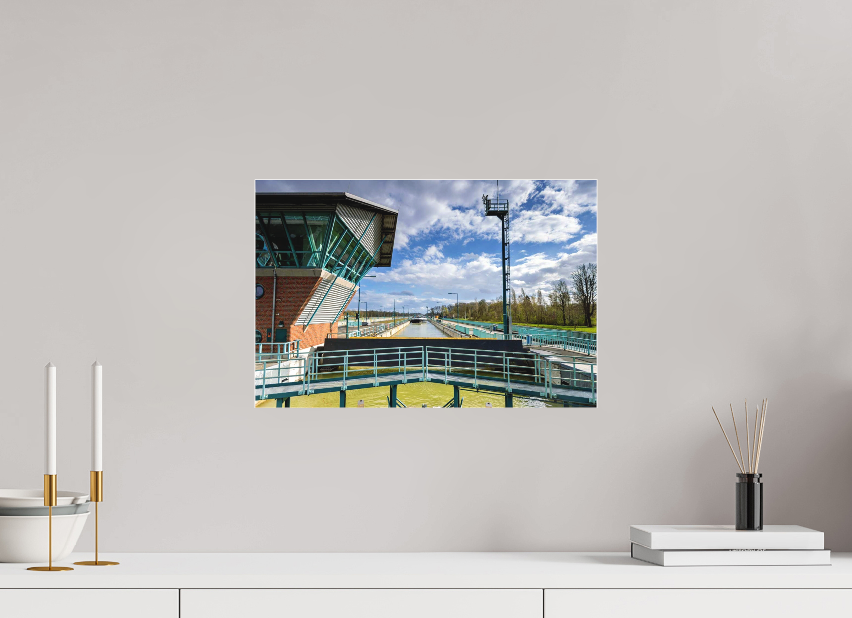 45 x 30 cm, Acrylglas Fine Art Pigmentdruck Die Schleuse - Das Becken