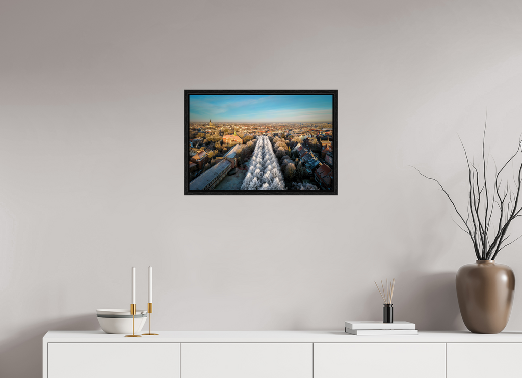 60 x 40 cm, Floater Frame Promenade im Winter