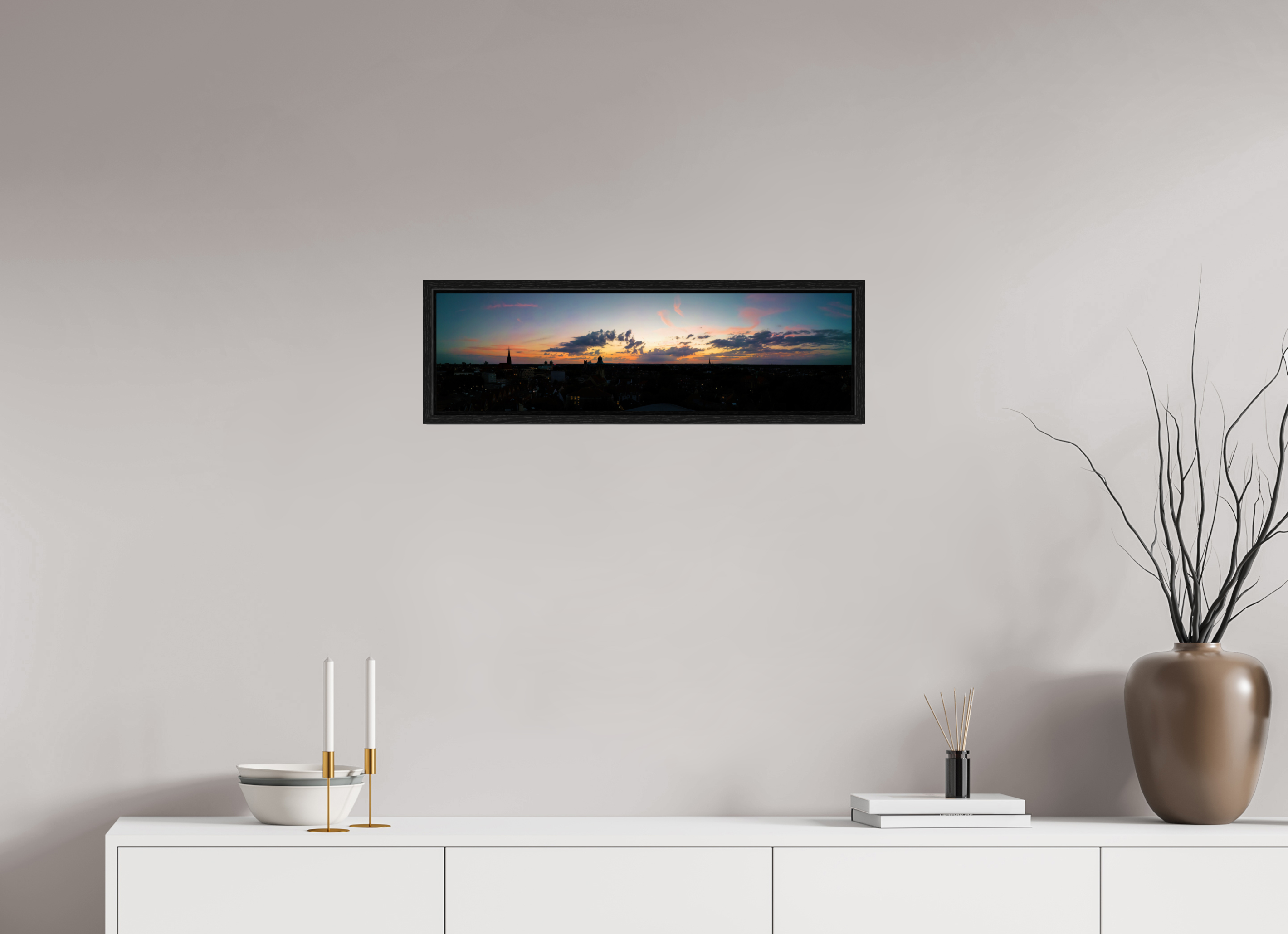 70,5 x 20 cm, Floater Frame Skyline / Cineastisch