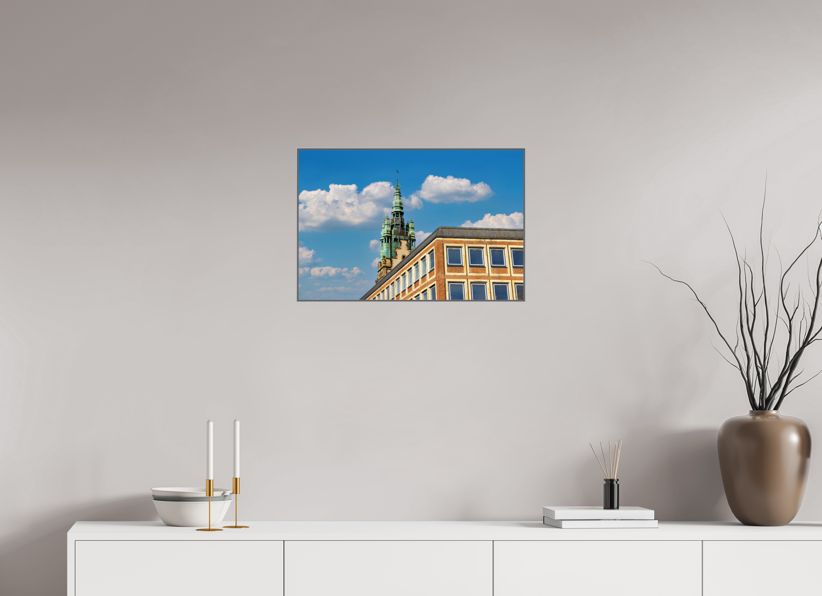60 x 40 cm, Alurahmen 25mm Stadthaustrum - Stadthaus