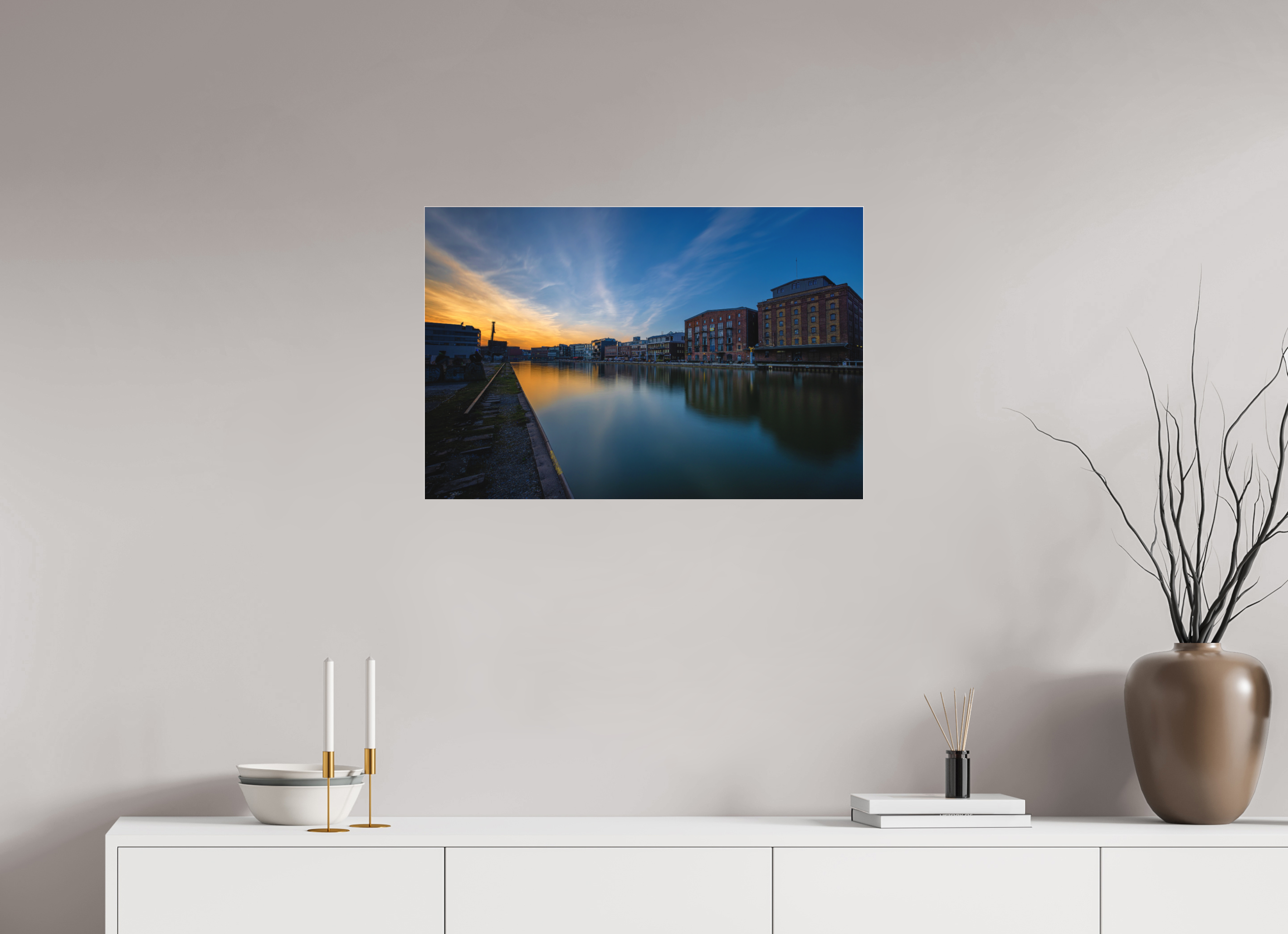 75 x 50 cm, Acrylglas Fine Art Pigmentdruck Der Hafen im Überblick Teil 2