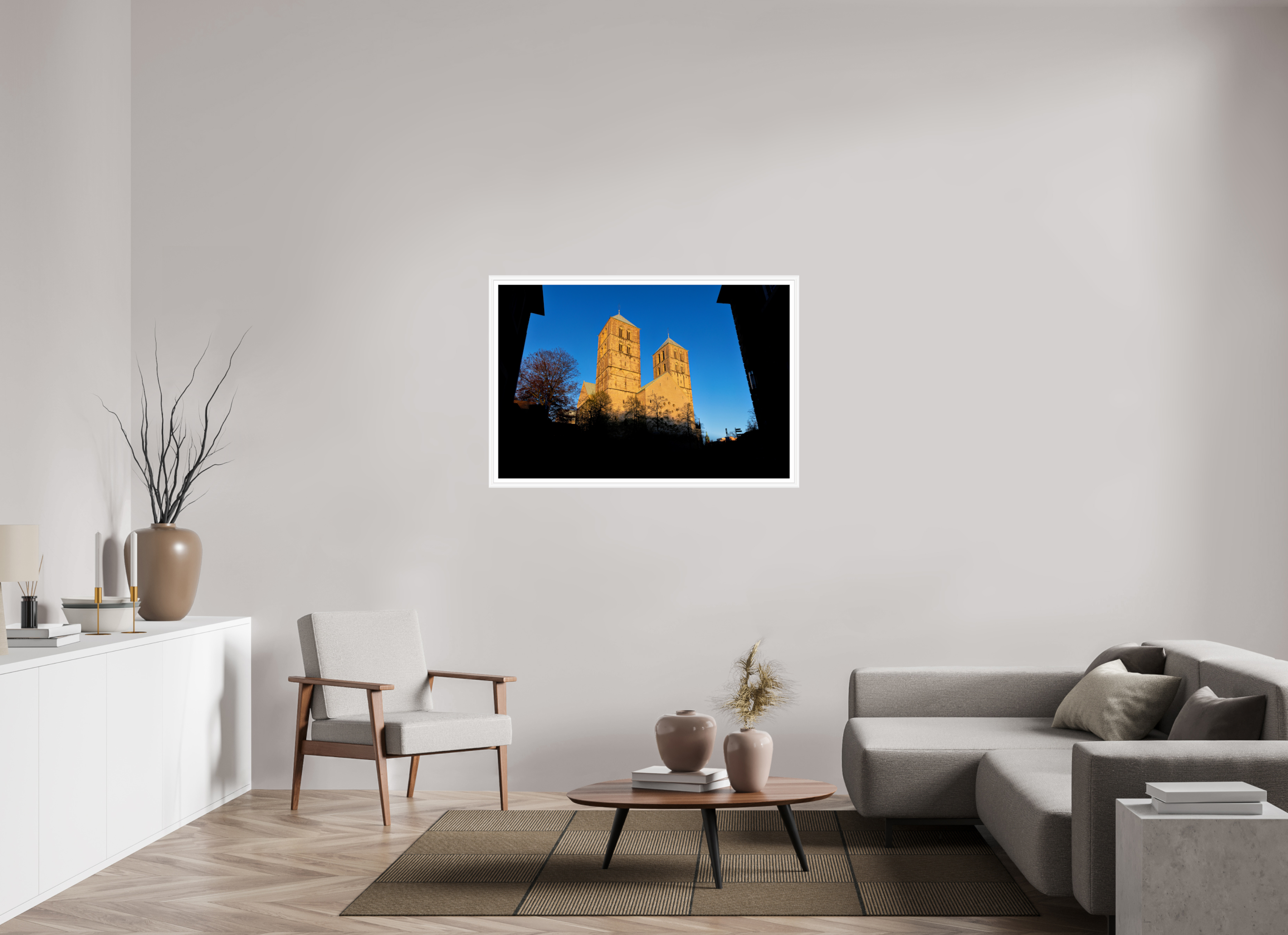 120 x 80 cm, Bern weiß und Rand Der Dom - Westseite