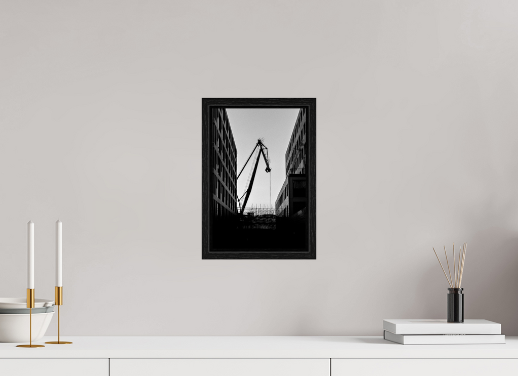 20 x 30 cm, Floater Frame Der Hafenkran im Hochformat