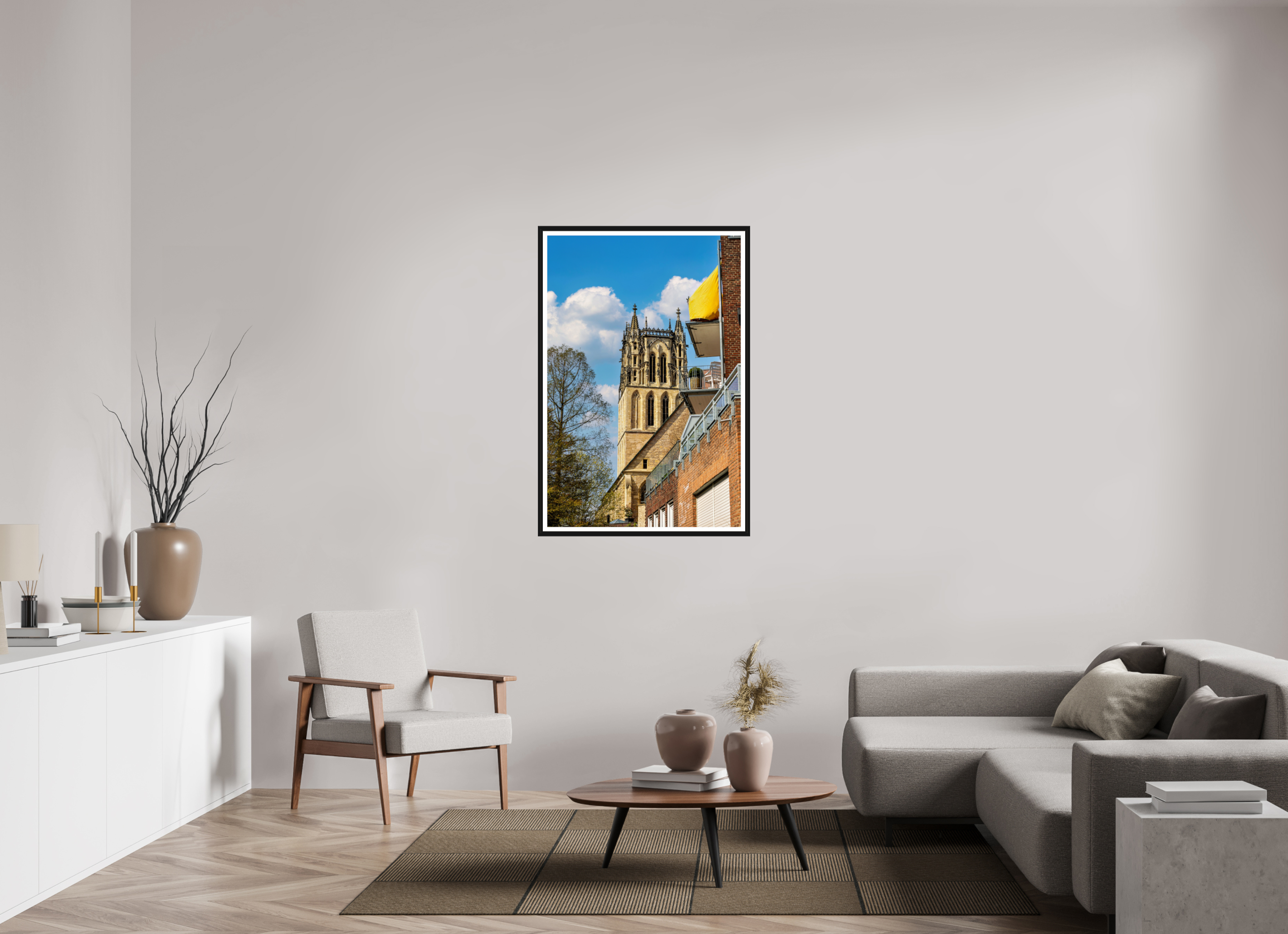 80 x 120 cm, Bern und Rand Überwasserkirche - im Hochformat