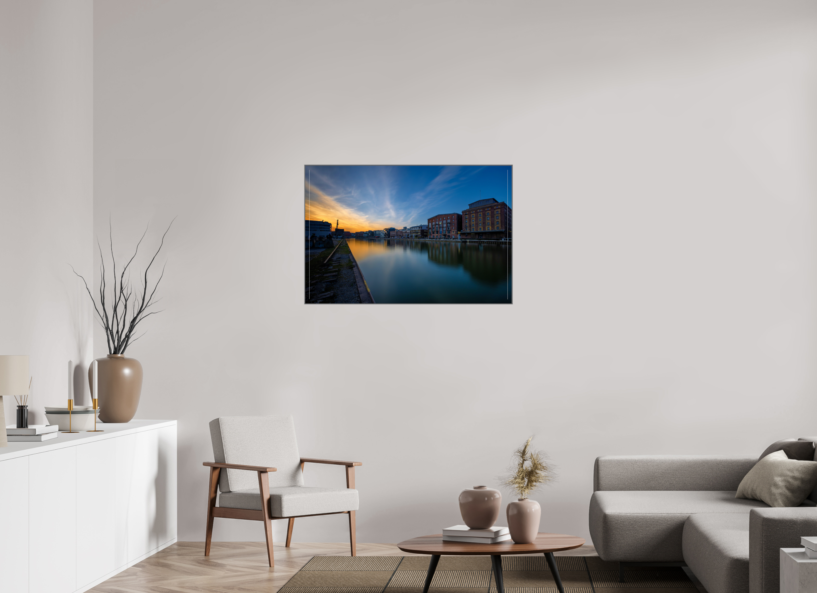 105 x 70 cm, Alurahmen 25mm Der Hafen im Überblick Teil 2