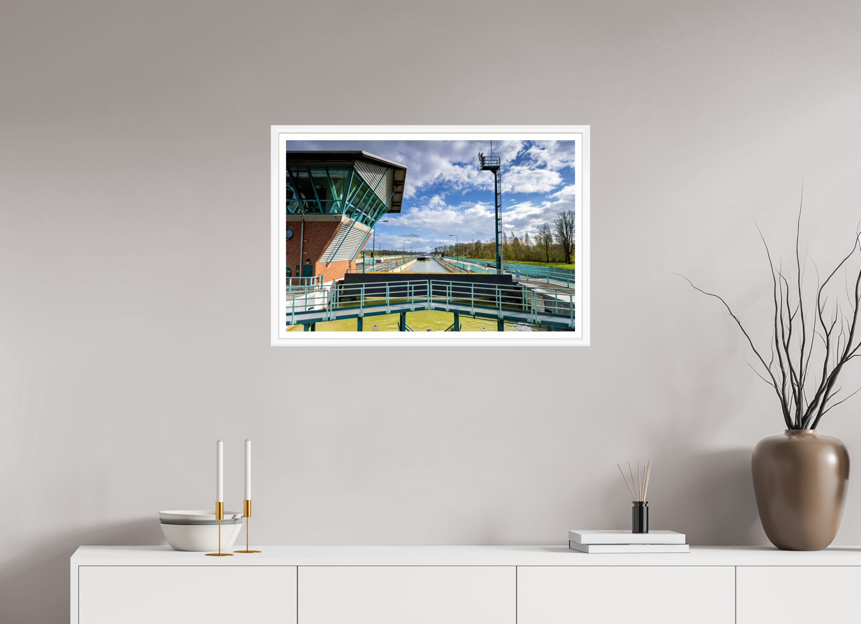75 x 50 cm, Bern weiß und Rand Die Schleuse - Das Becken