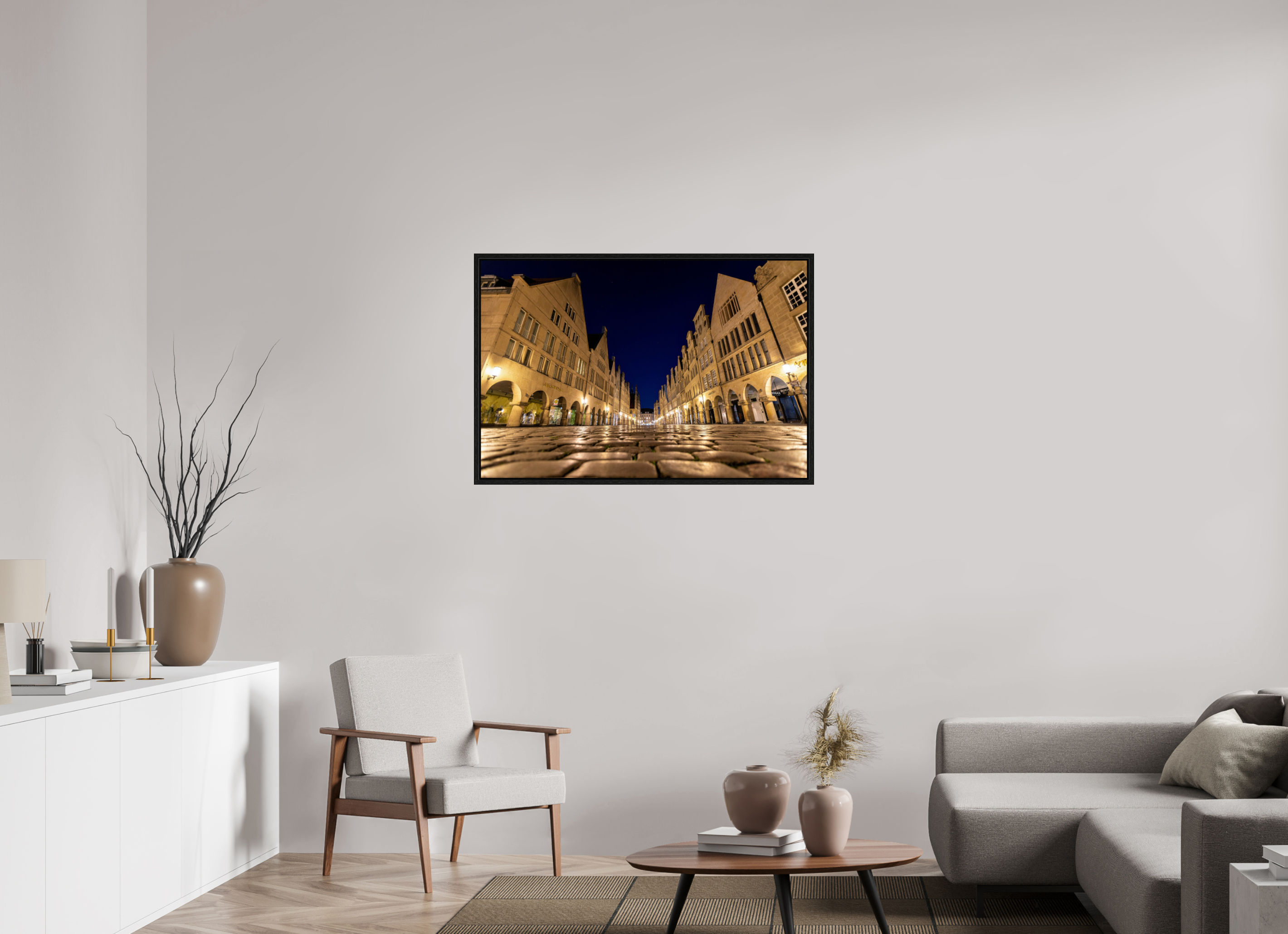 105 x 70 cm, Floater Frame Prinzipalmarkt - Perspektive