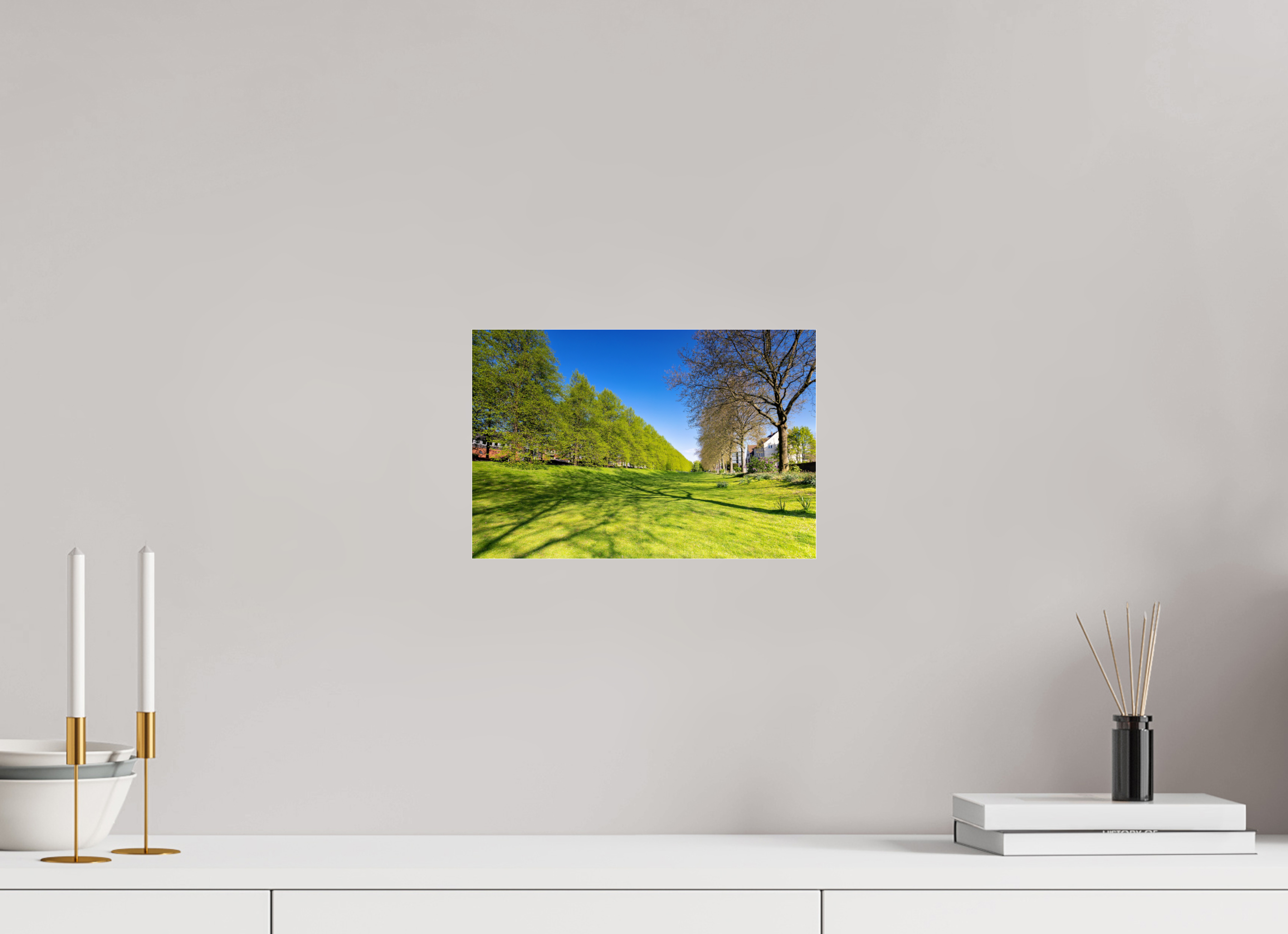 30 x 20 cm, Photo Print Under Acrylic Glass Graben neben der Promenade