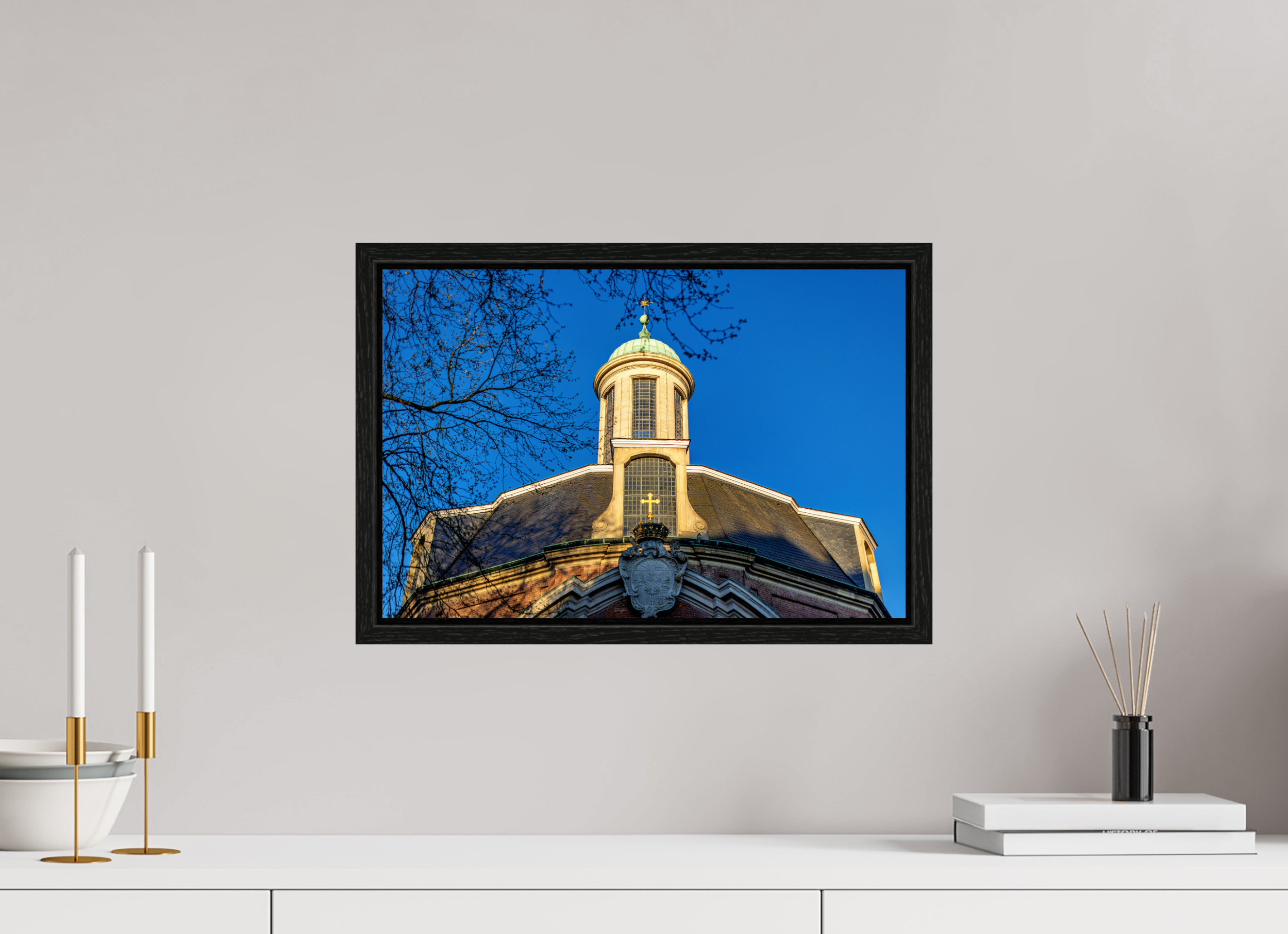 45 x 30 cm, Floater Frame Clemeskirche