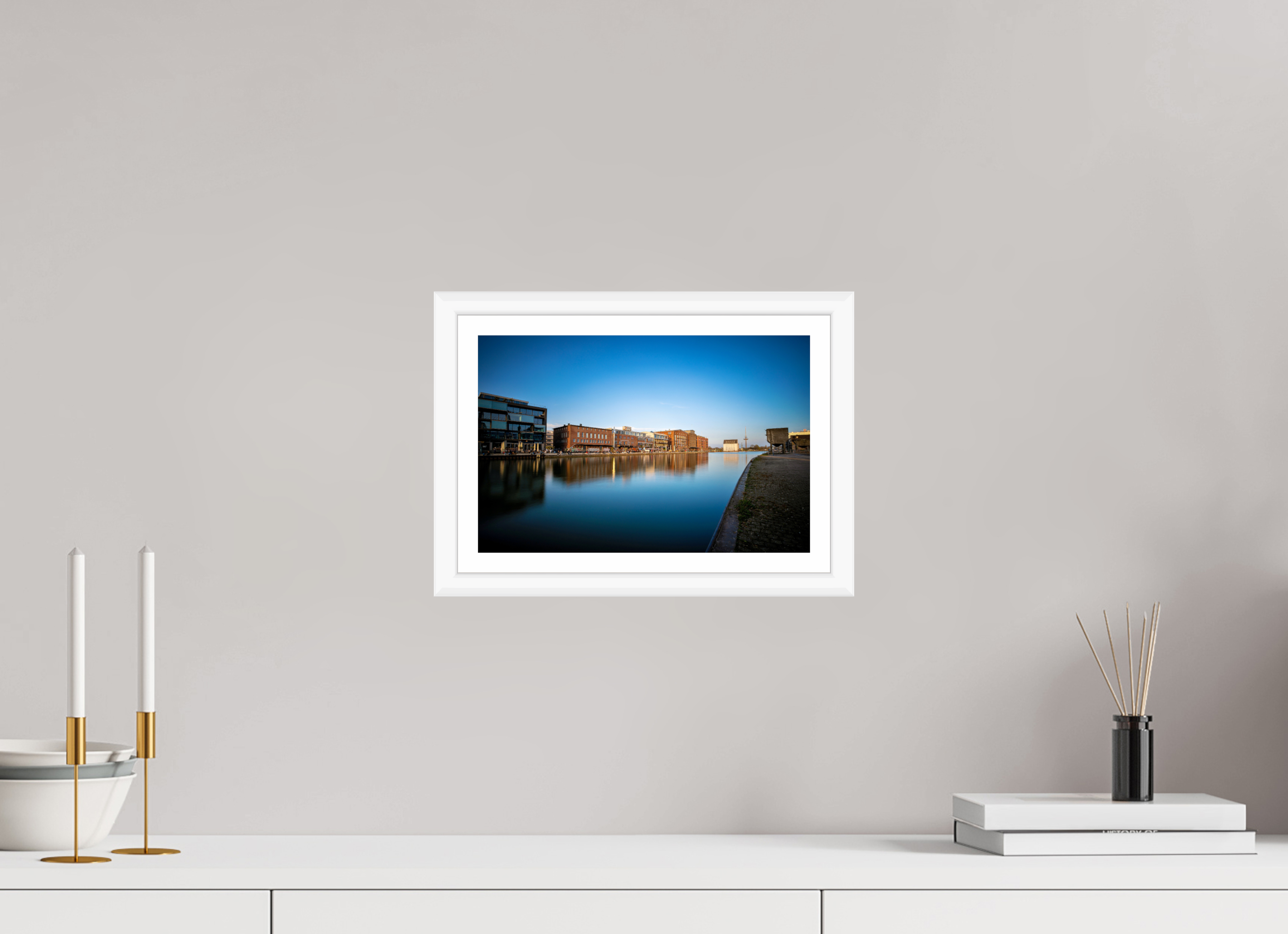 30 x 20 cm, Bern weiß und Rand Der Hafen im Überblick