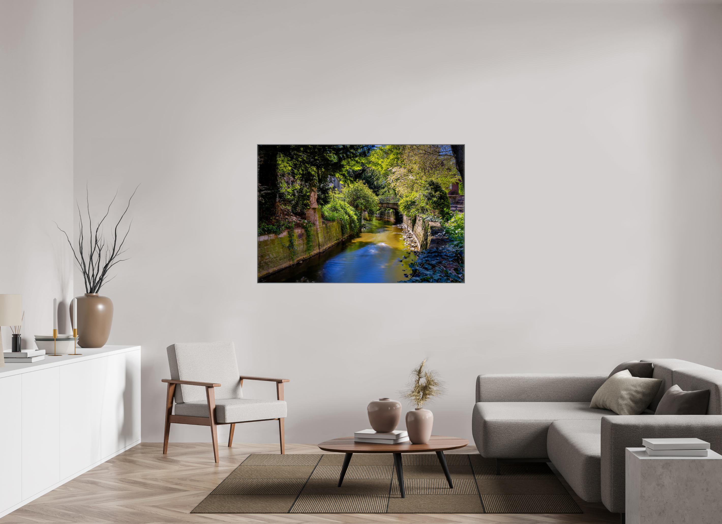 150 x 100 cm, Alurahmen 25mm AA Seitengang