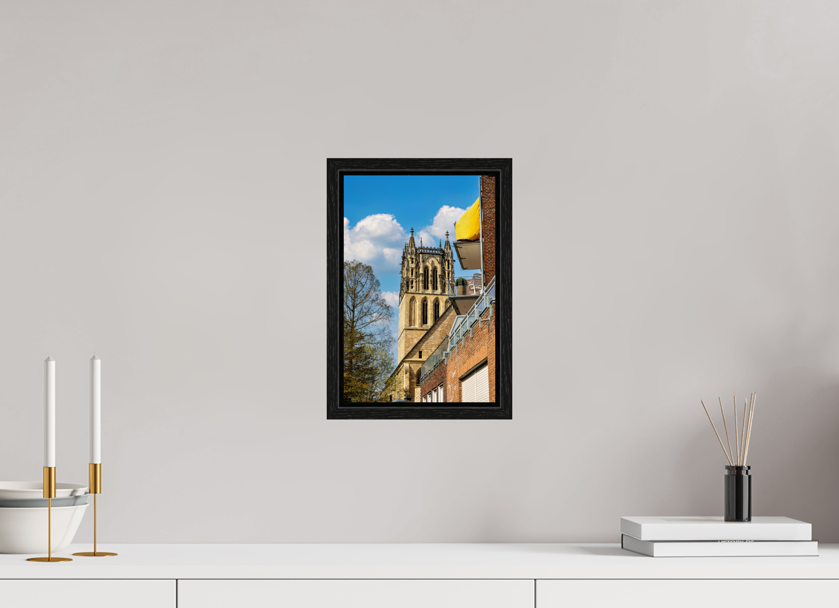 20 x 30 cm, Floater Frame Überwasserkirche - im Hochformat