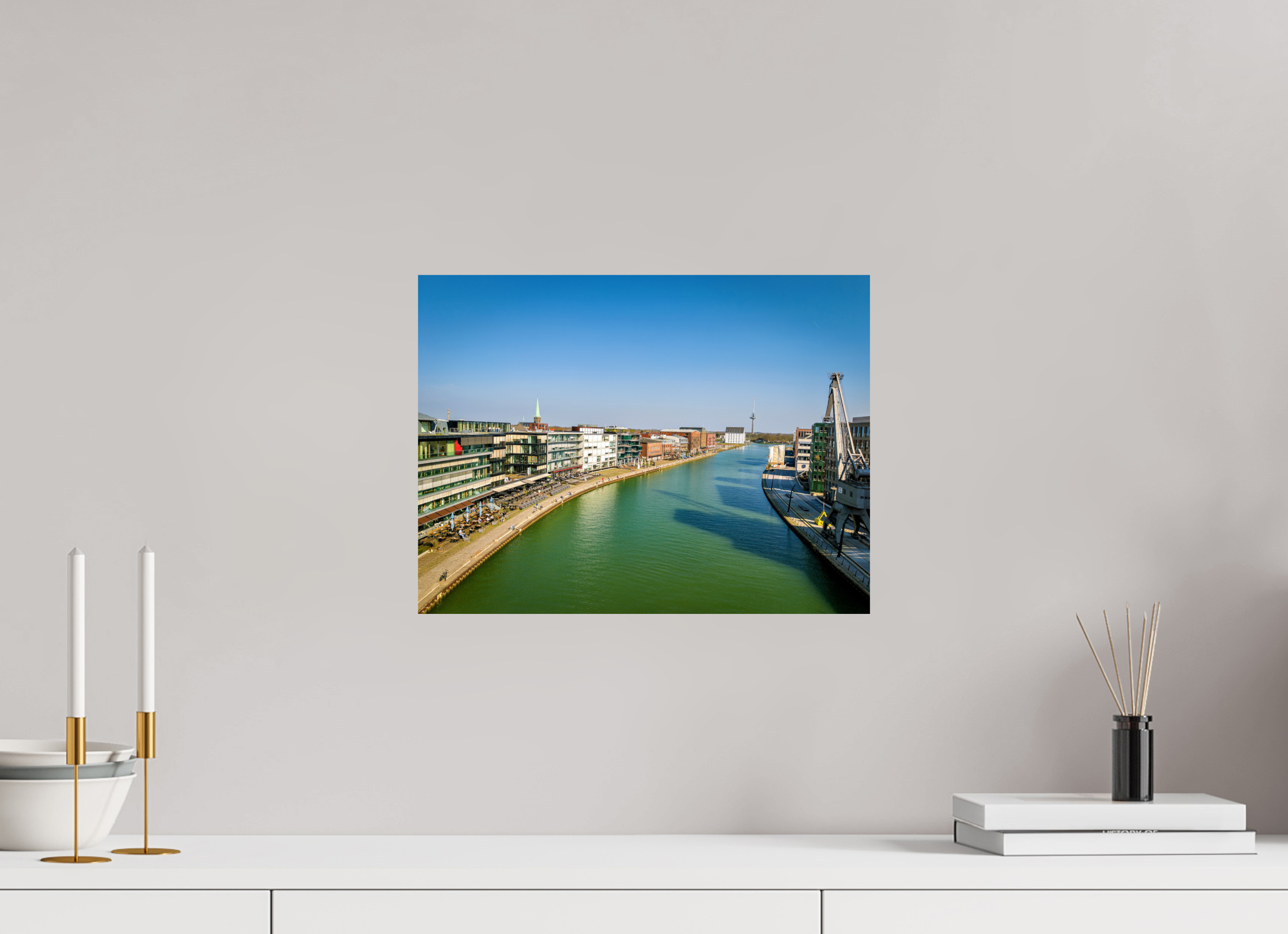 40 x 30 cm, Baryta - Fine Art Münster Hafen – Ruhe zwischen Stahl und Wasser