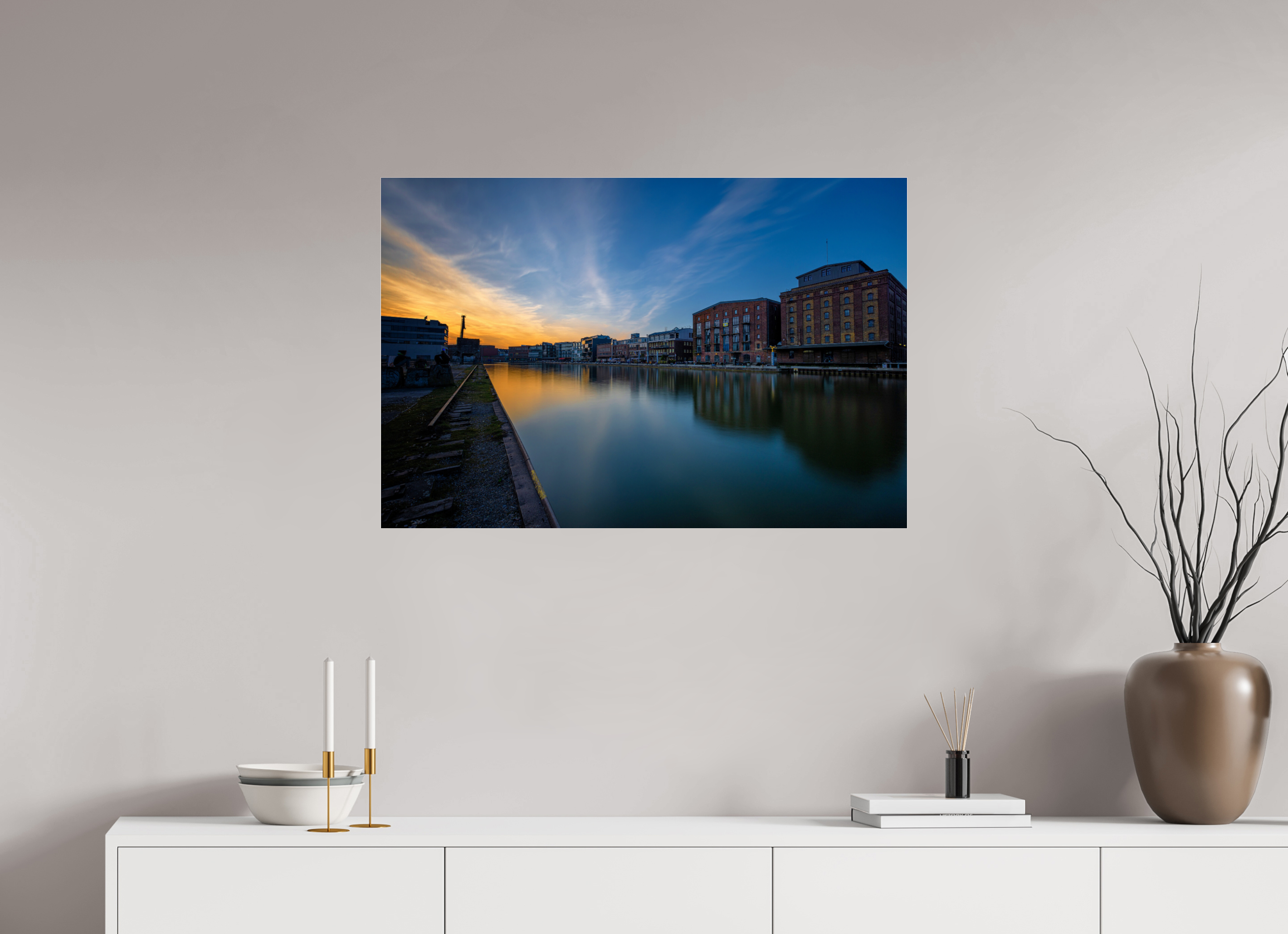 90 x 60 cm, Photo Print Under Acrylic Glass Der Hafen im Überblick Teil 2