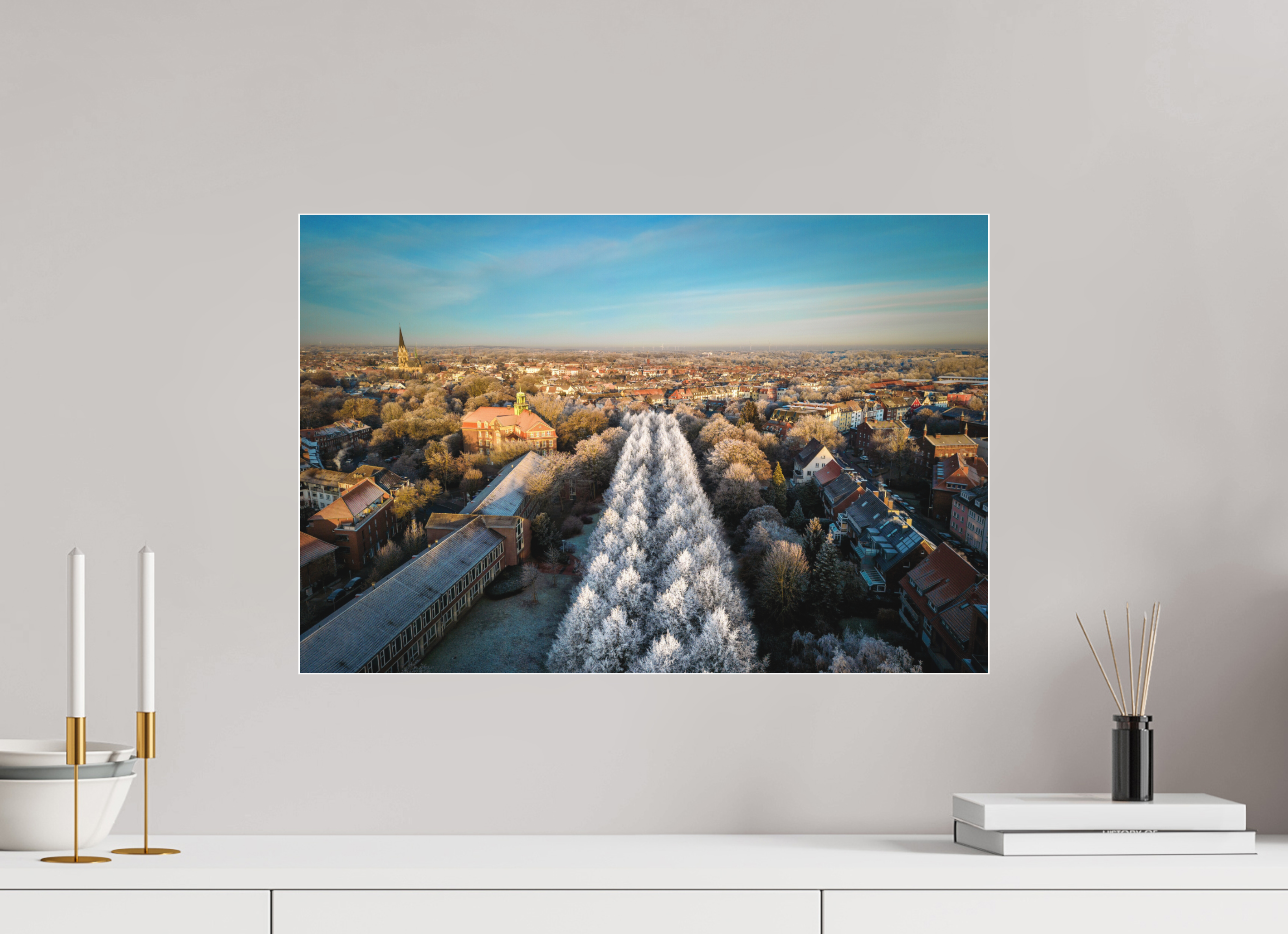 60 x 40 cm, Acrylglas Fine Art Pigmentdruck Promenade im Winter