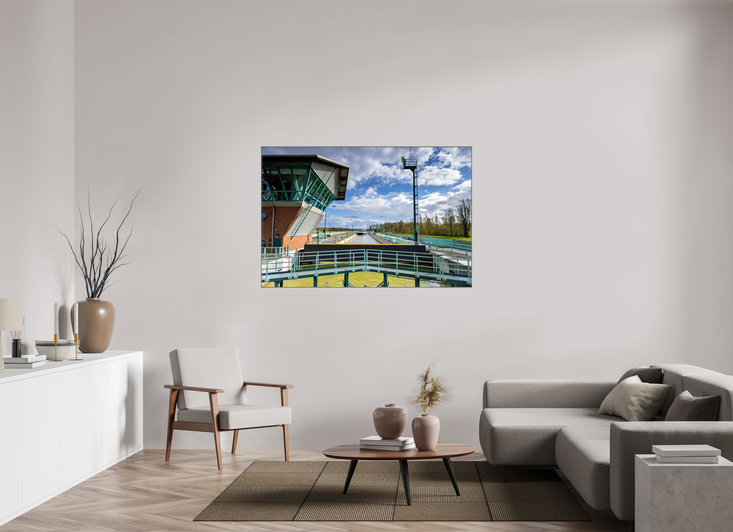 150 x 100 cm, Alurahmen 25mm Die Schleuse - Das Becken