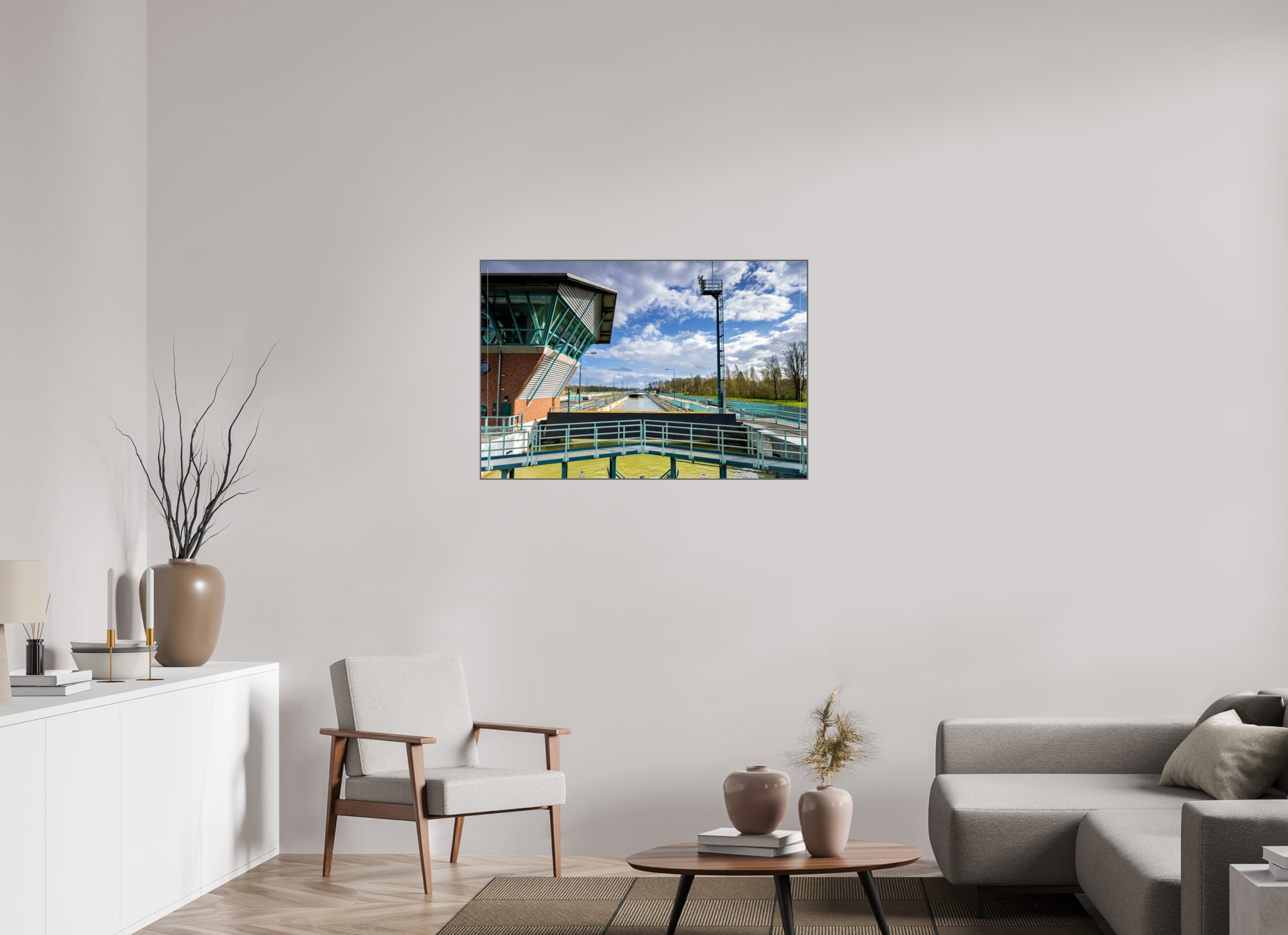 105 x 70 cm, Alurahmen 25mm Die Schleuse - Das Becken