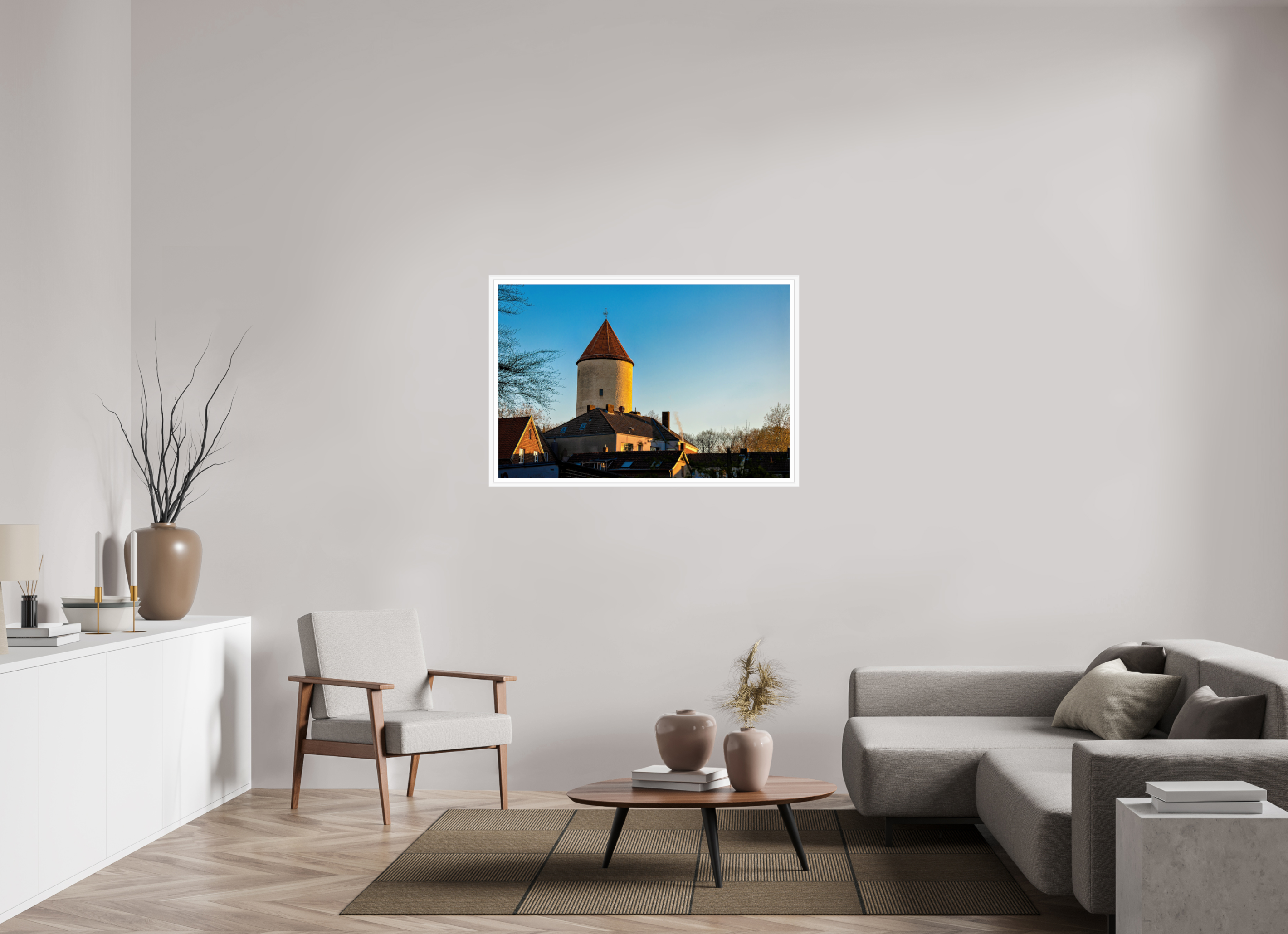 120 x 80 cm, Bern weiß und Rand Buddenturm