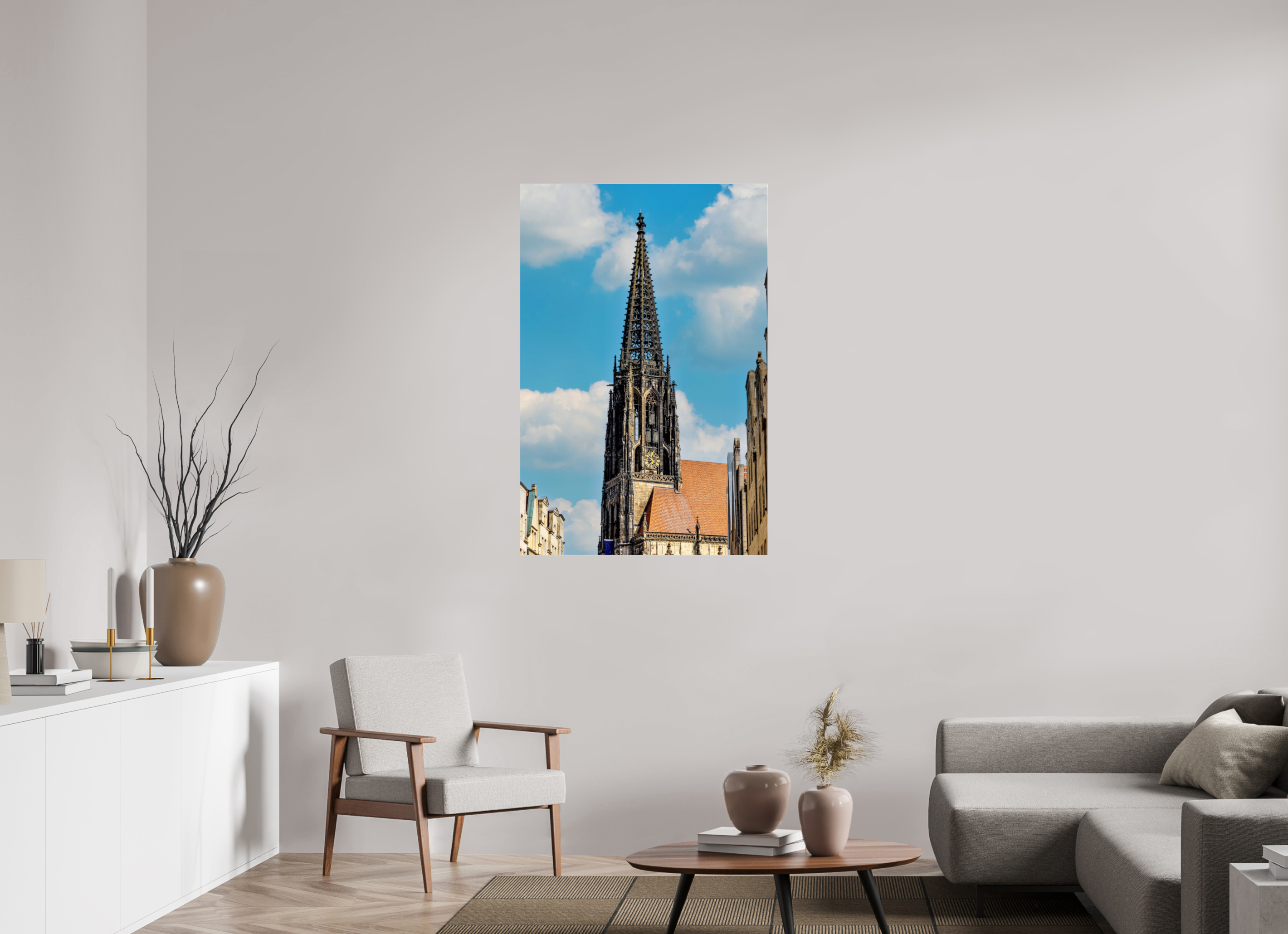 80 x 120 cm, Photo Print Under Acrylic Glass Lambertikirche - Der Turm
