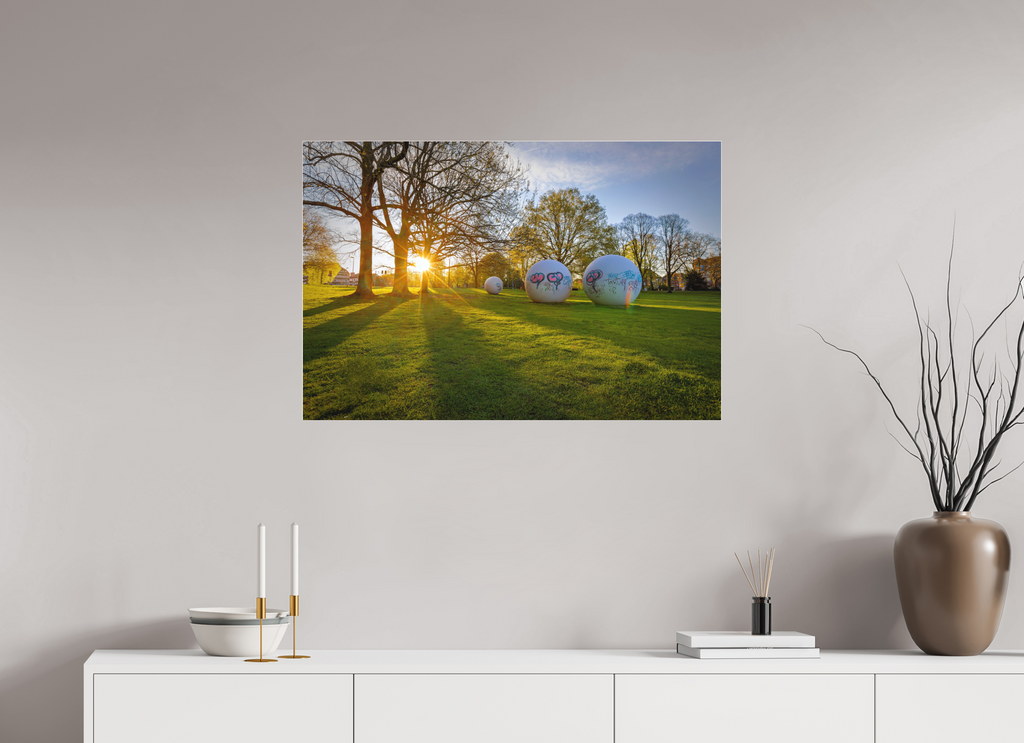 90 x 60 cm, Acrylglas Fine Art Pigmentdruck Der Aasee Sonnenaufgang