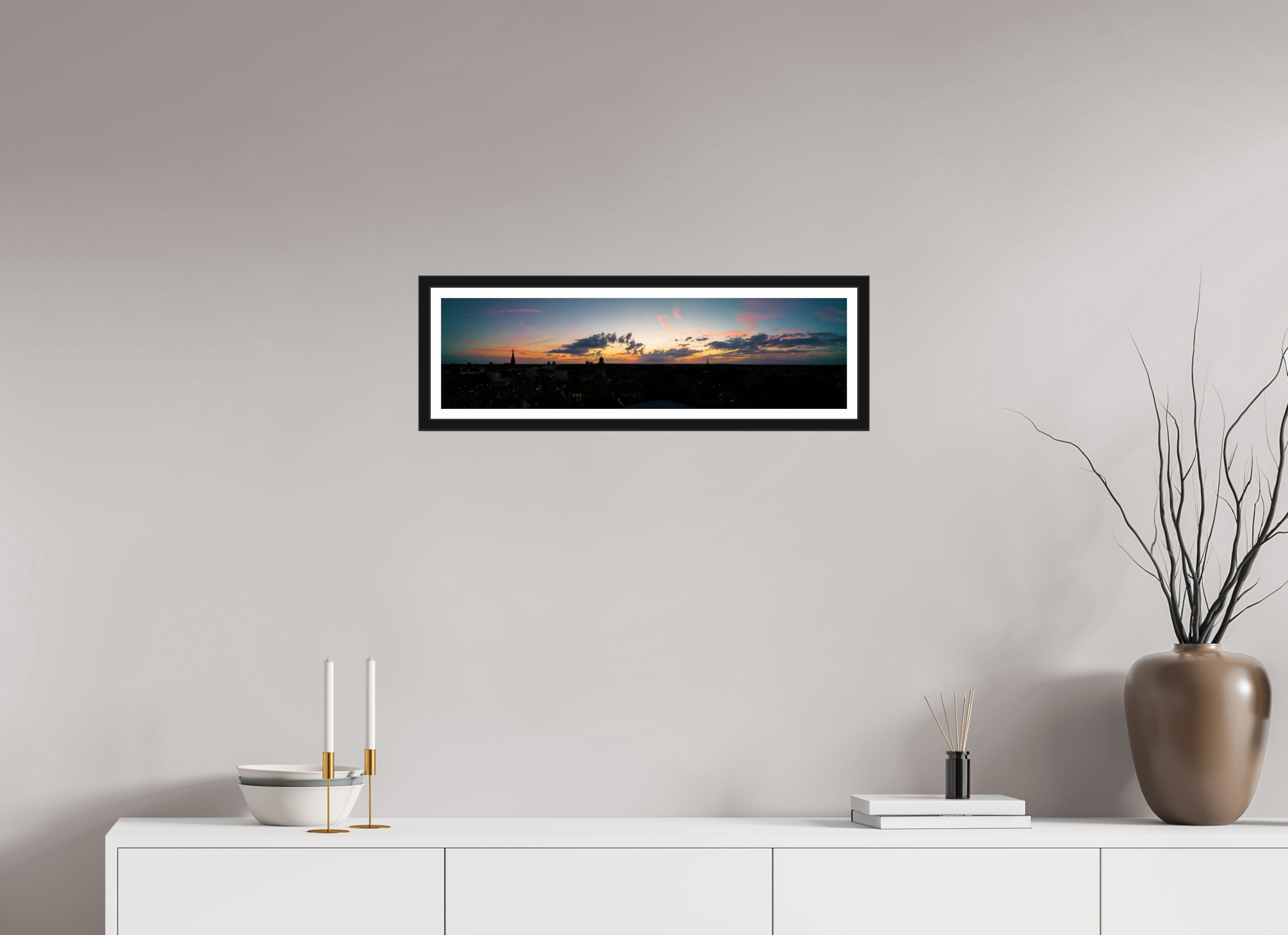 70,5 x 20 cm, Bern und Rand Skyline / Cineastisch
