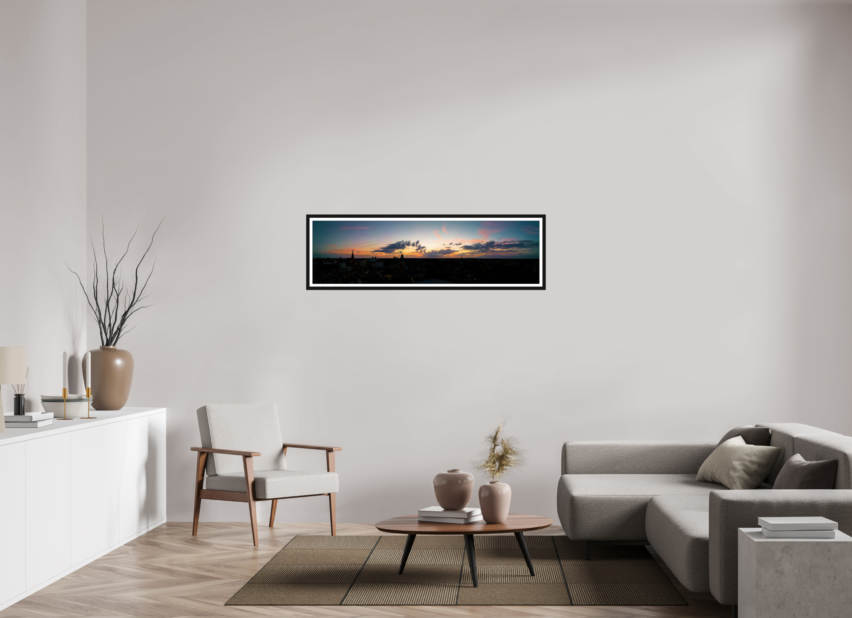 141,1 x 40 cm, Bern und Rand Skyline / Cineastisch