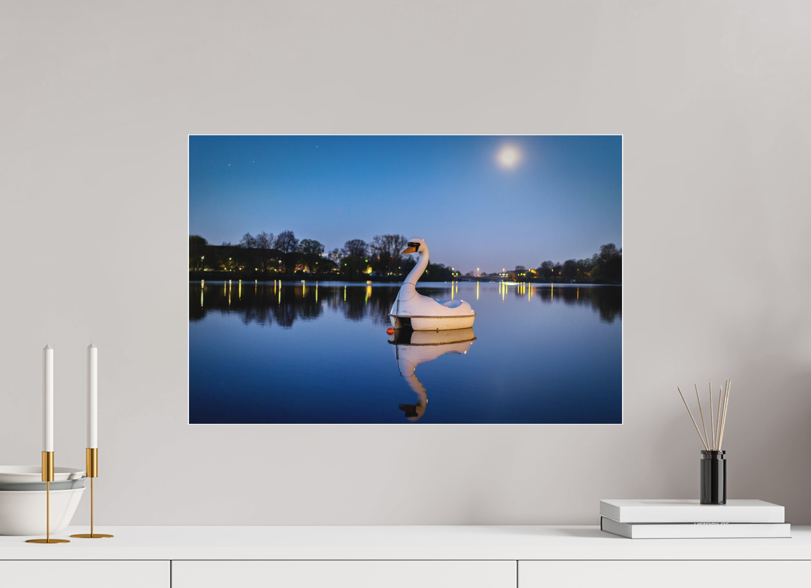 60 x 40 cm, Acrylglas Fine Art Pigmentdruck Der Schwan